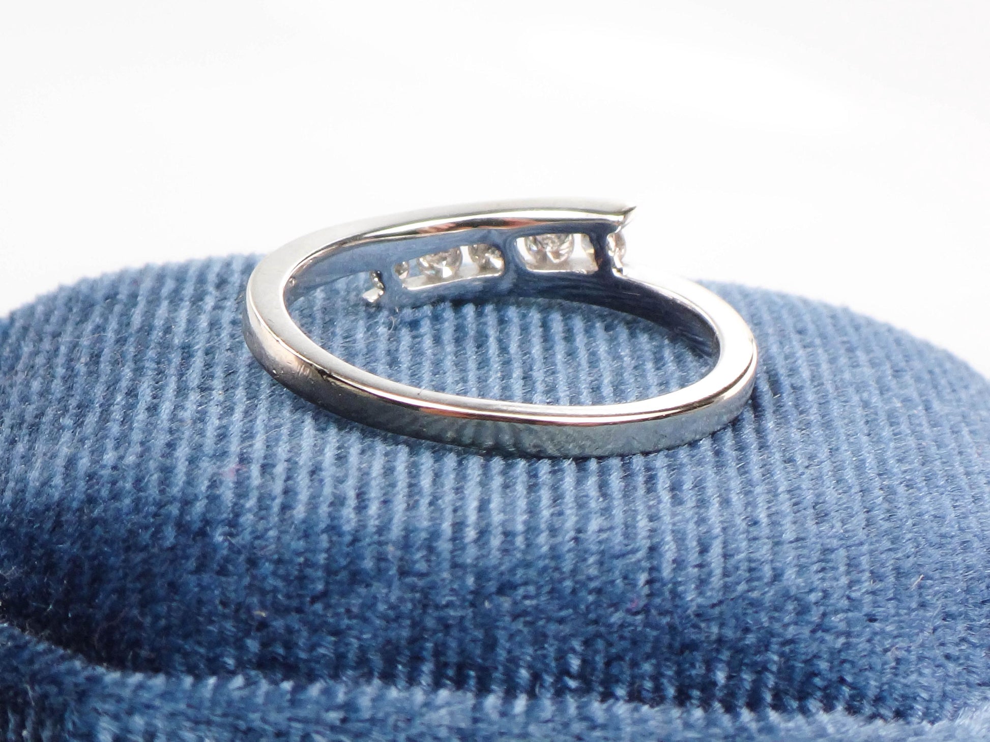 Vintage 10k White Gold Diamond Everyday Ring, Diamond Band, Size 7