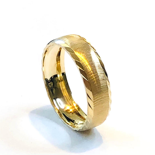 Vintage 10k Yellow Gold Wedding Band 6 mm Solid Gold Wedding Ring - Men&#39;s Wedding Band - Size 10