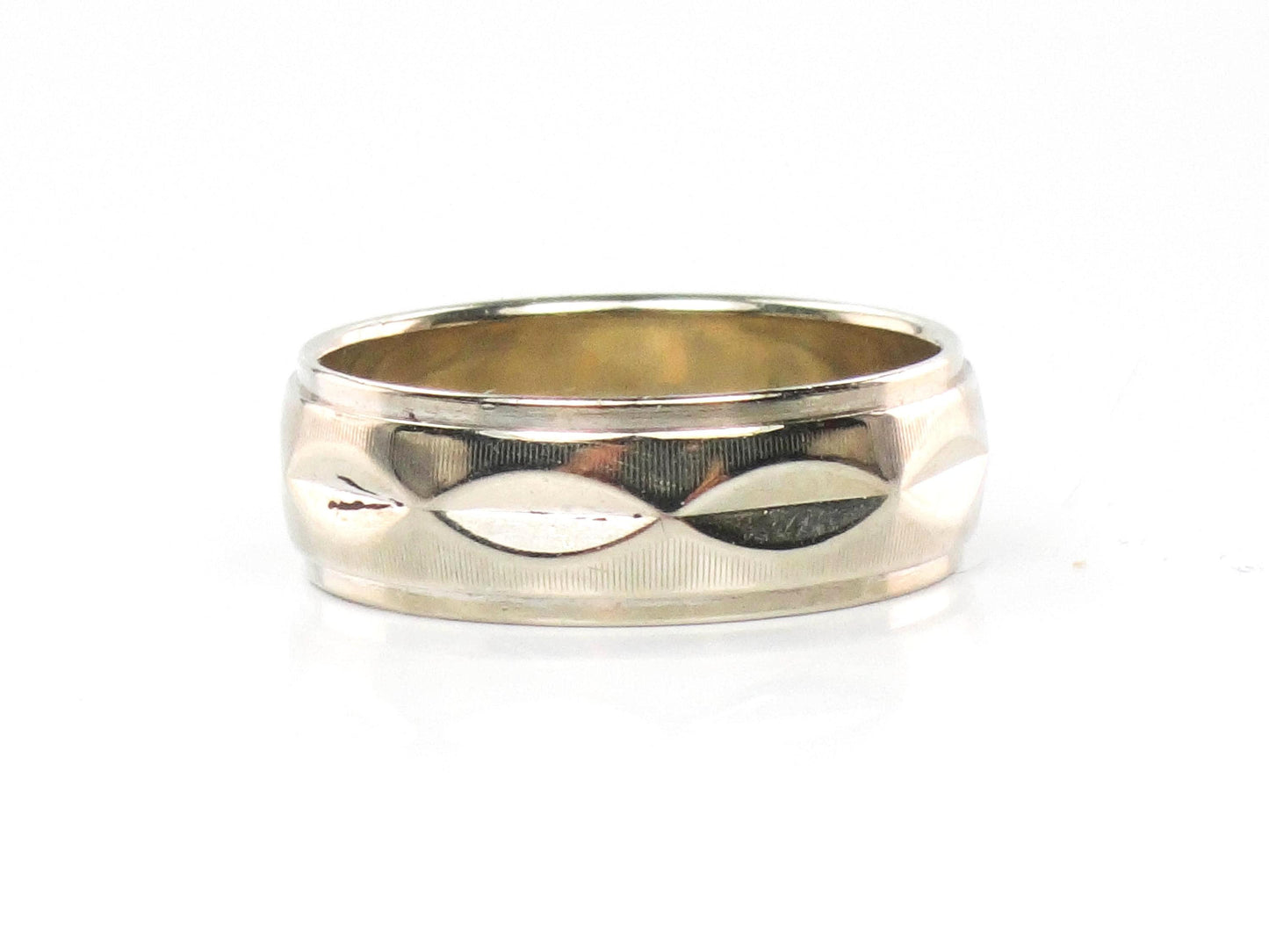 Vintage 14k Yellow Gold Natural Diamond Engagement Ring Charm JR Wood Ring - Bride Gift
