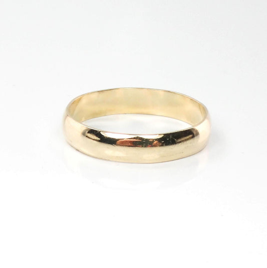 Vintage 14k Solid Yellow Gold 4 mm Wedding Band Size 9.25