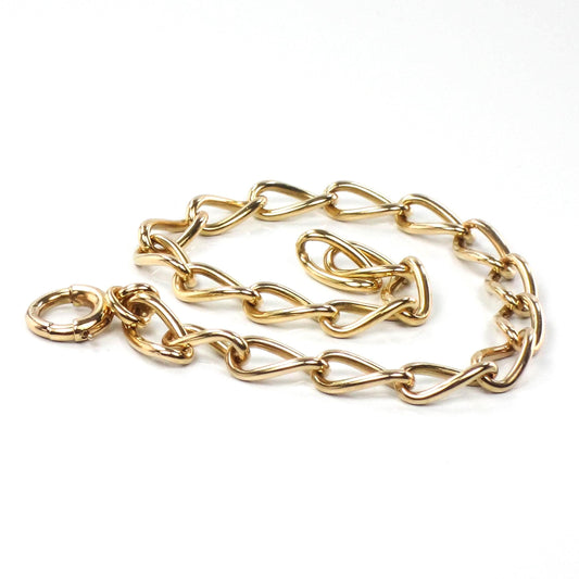 Vintage 14k Yellow Gold Link Bracelet, Solid Gold Bracelet 7 1/2"