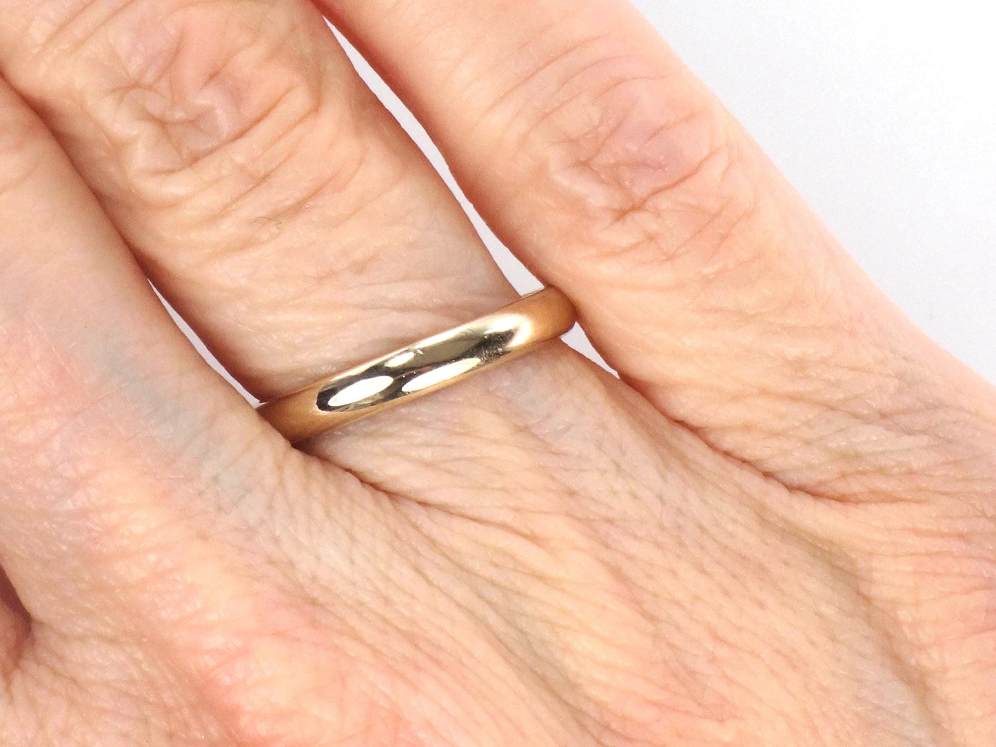 Vintage 14k White Gold Wedding Band - Thin Stacking Ring, 2.8 MM, Size 6