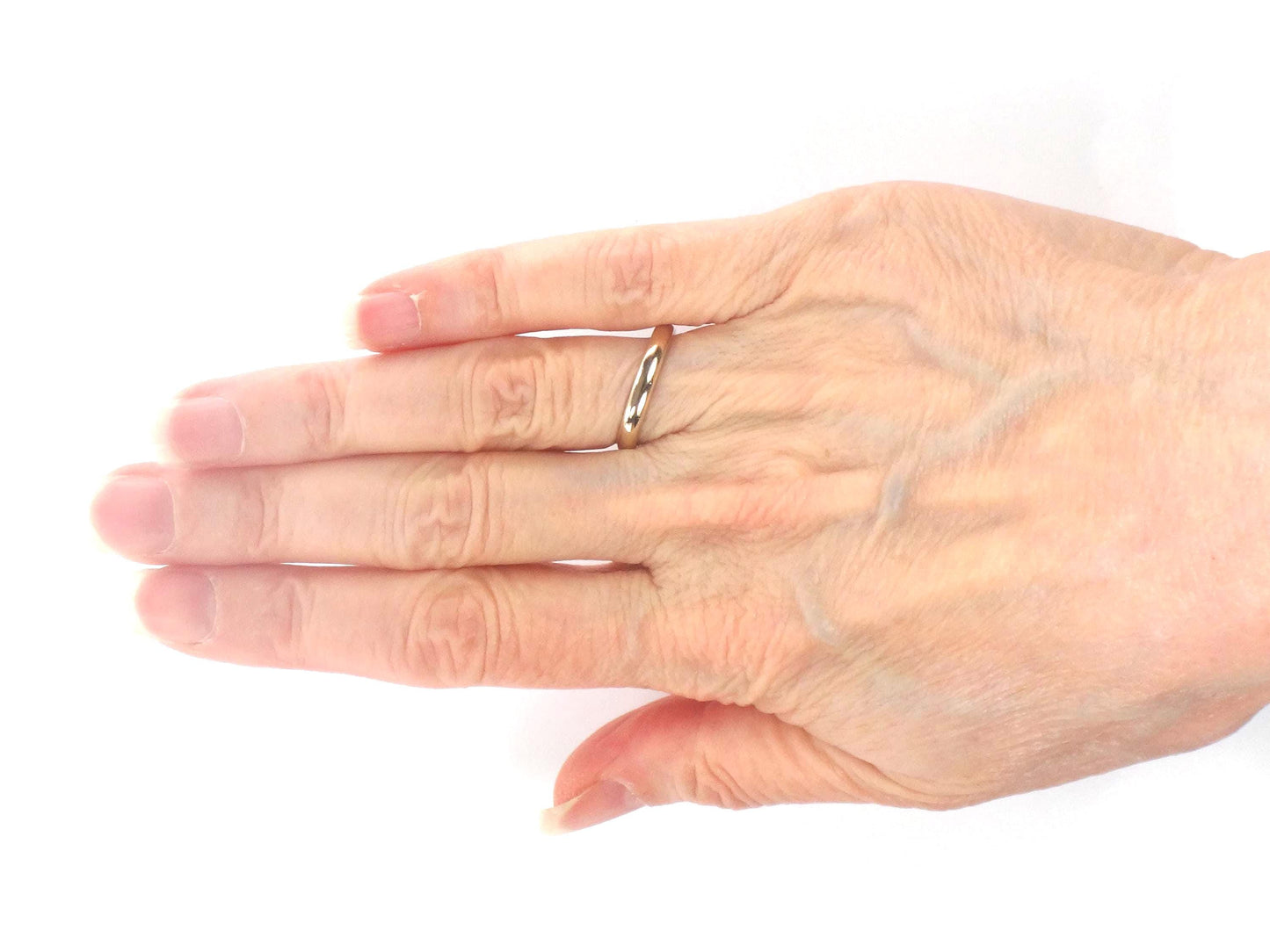 Vintage 14k White Gold Wedding Band - Thin Stacking Ring, 2.8 MM, Size 6