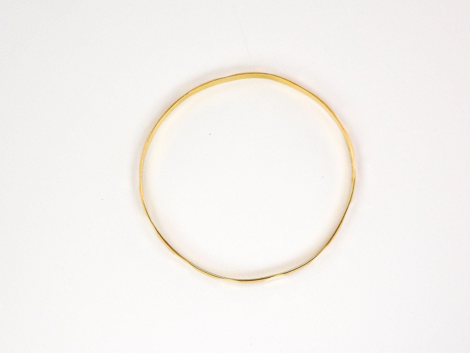 Vintage Solid 21k Yellow Gold Fancy Slip On Bangle Bracelet, Stacking Jewelry