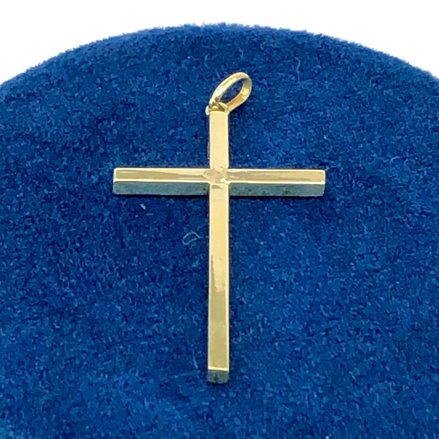Vintage Simple 14k Yellow Gold Cross Pendant, Religious Jewelry