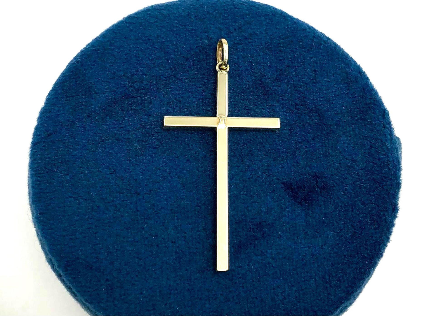 Vintage Simple 14k Yellow Gold Cross Pendant, Religious Jewelry