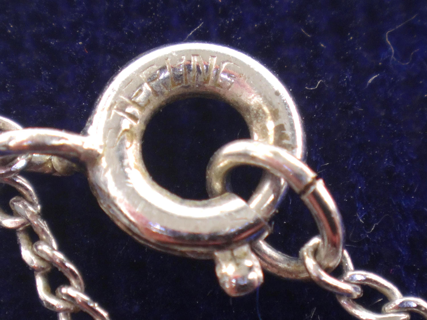 Vintage Sterling Silver Pearl Horseshoe Necklace - Good Luck Charm - 14.5" Chain - Choker Length