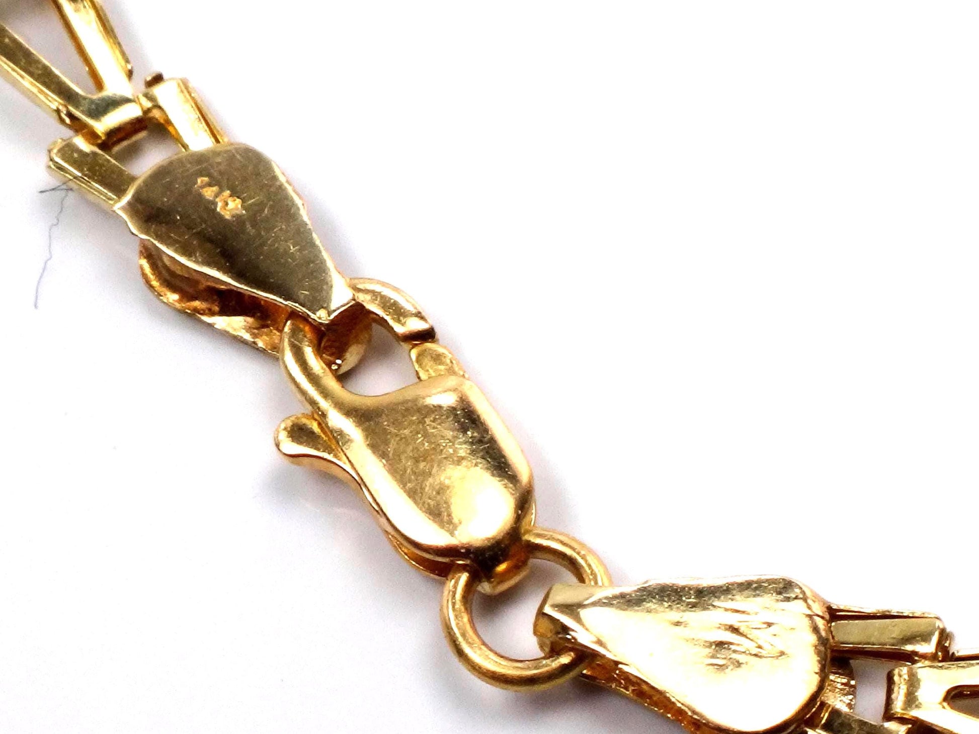 Vintage 14k Gold Multi-Color Stone Bracelet: Amethyst, Topaz, Garnet, Peridot, Citrine Heart Gemstones, 7 5/8"