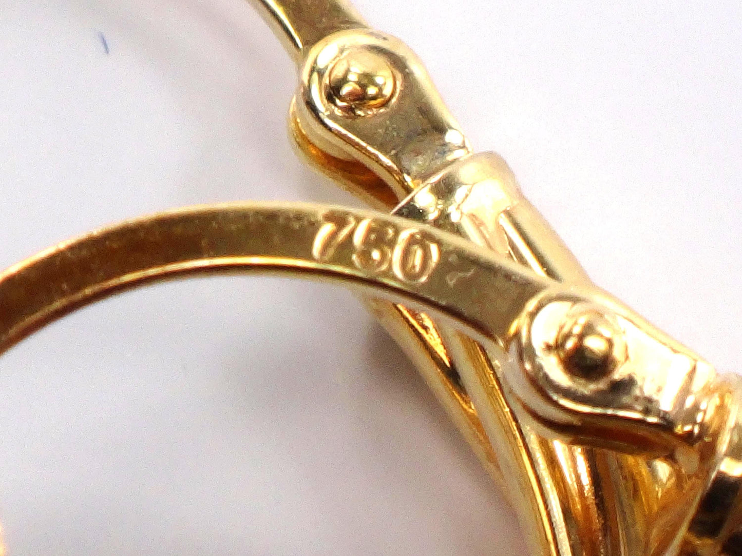 Vintage 18k Yellow Gold Twist Hoop Earrings 15/16", 3 mm
