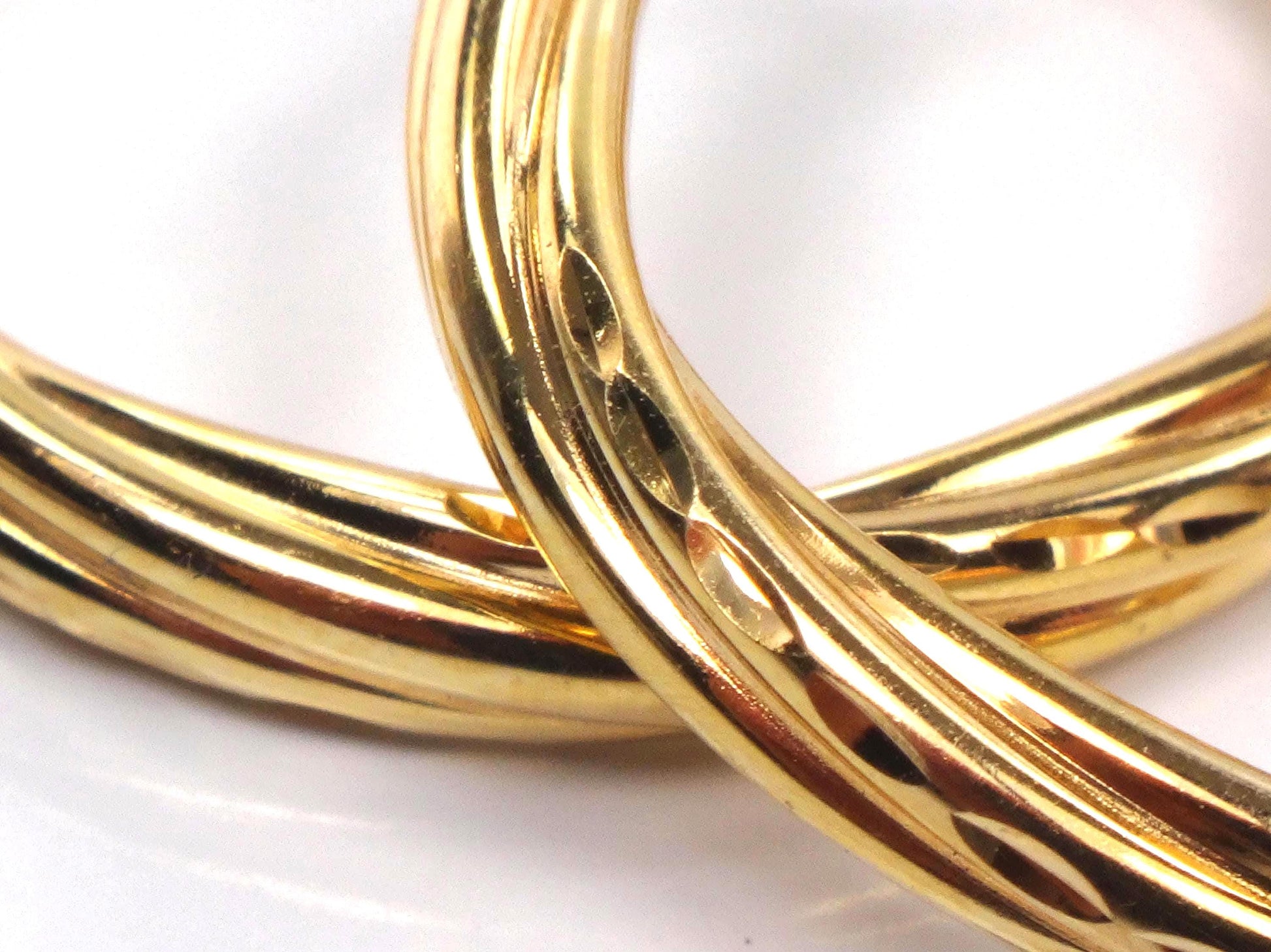 Vintage 18k Yellow Gold Twist Hoop Earrings 15/16", 3 mm