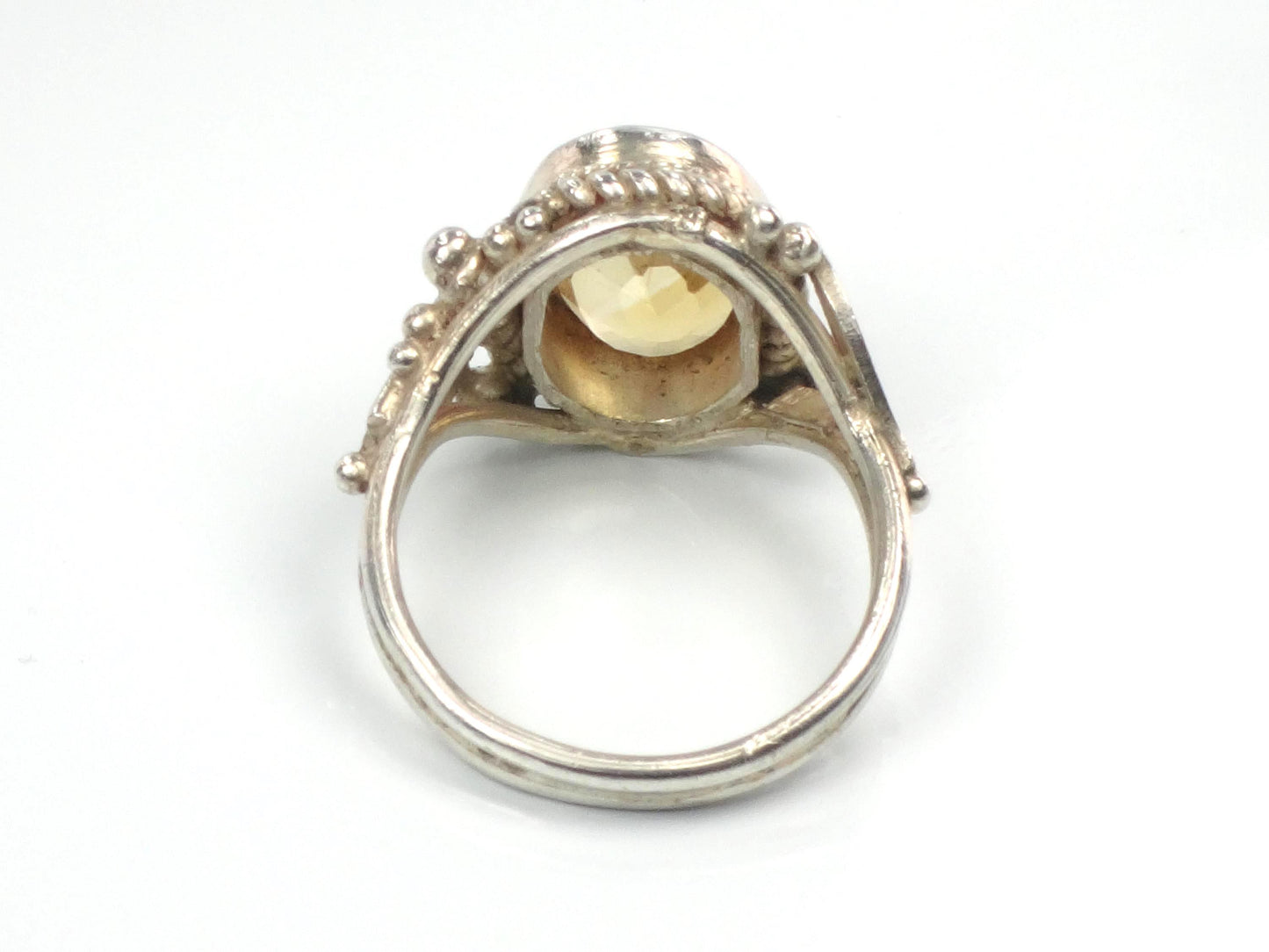 Vintage Sterling Silver Citrine Ring: November Birthstone, Size 5.75