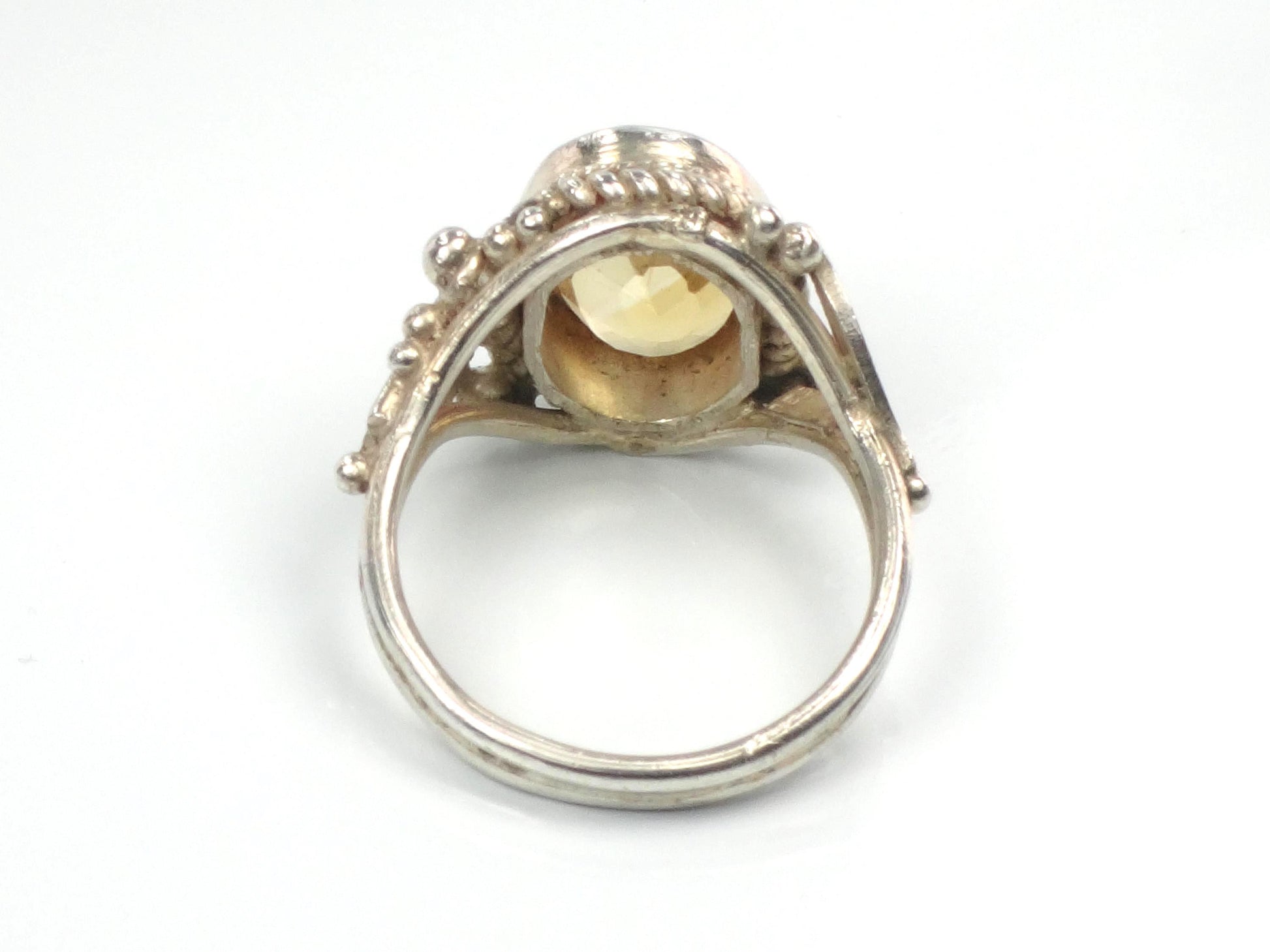 Vintage Sterling Silver Citrine Ring: November Birthstone, Size 5.75