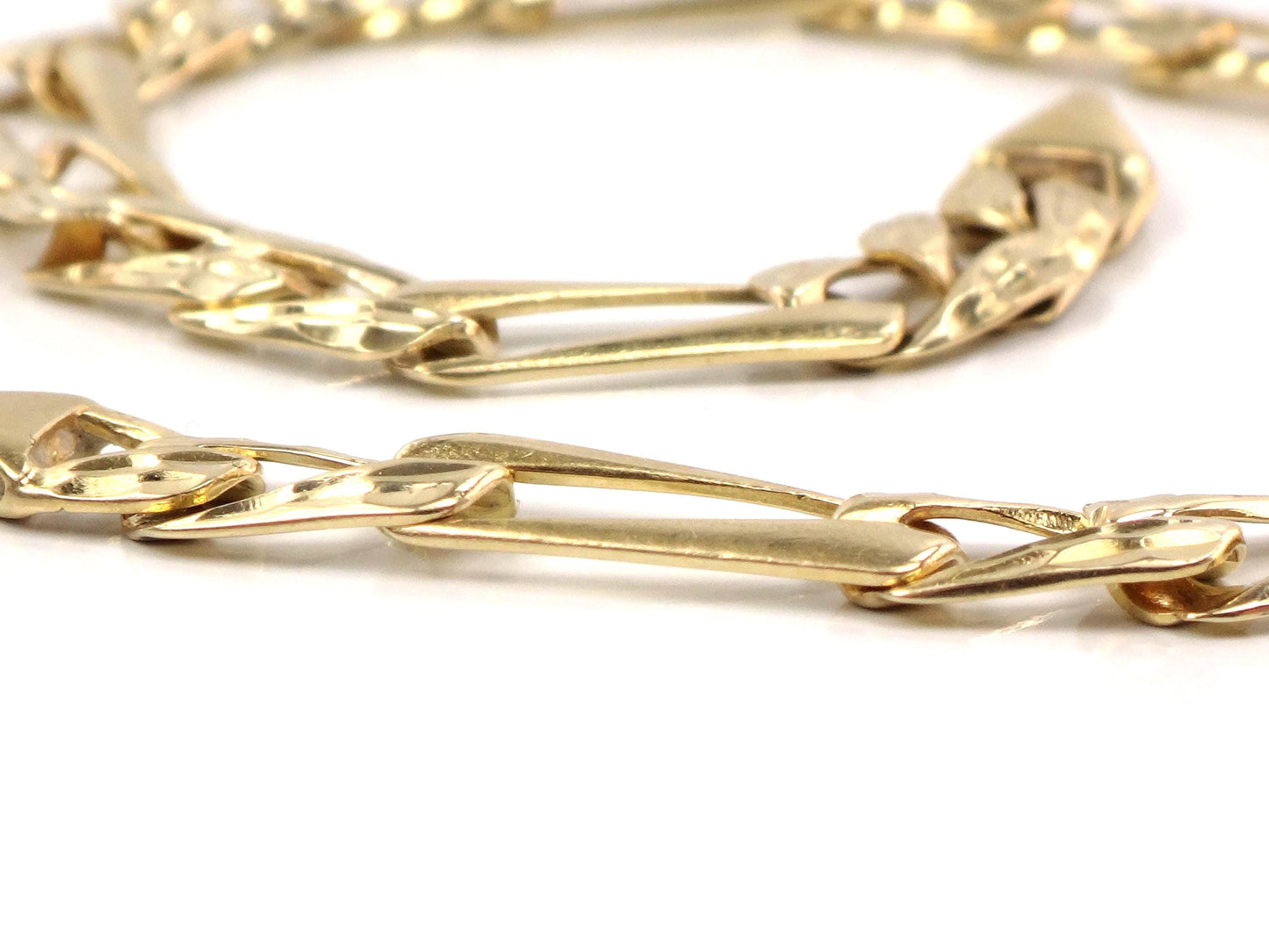 Vintage 14k Gold Fancy Figaro Link Bracelet: Men's 8 3/8"