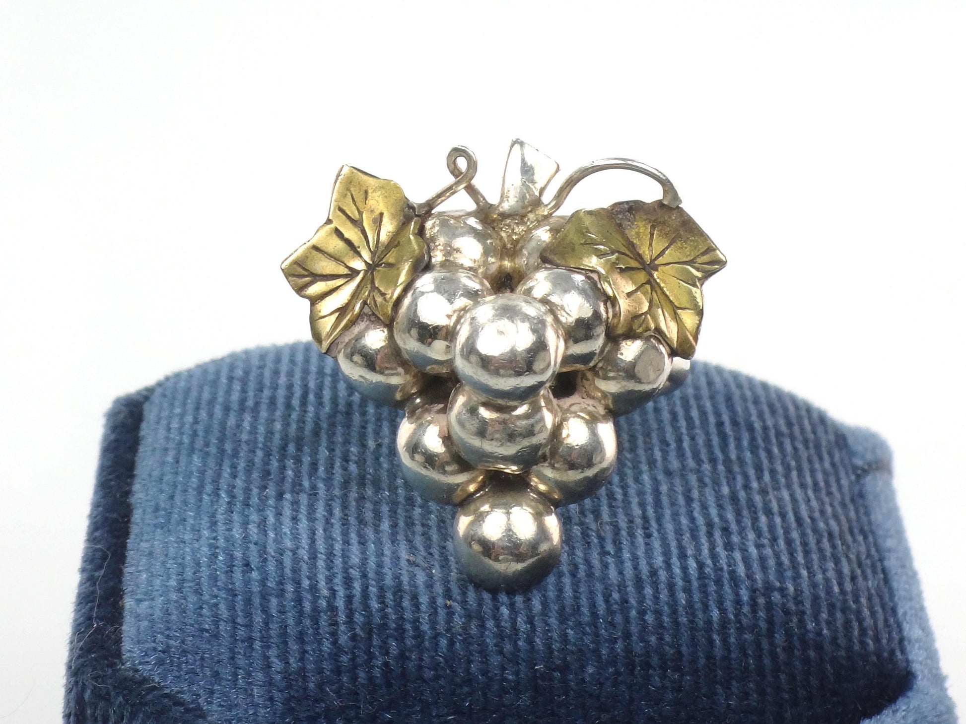 Vintage Sterling Silver Brass Grape Cluster Ring, Size 8
