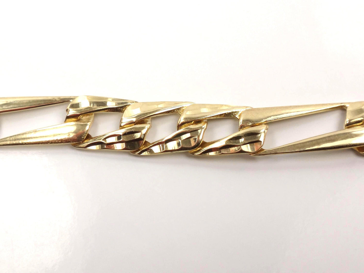 Vintage 14k Gold Fancy Figaro Link Bracelet: Men's 8 3/8"