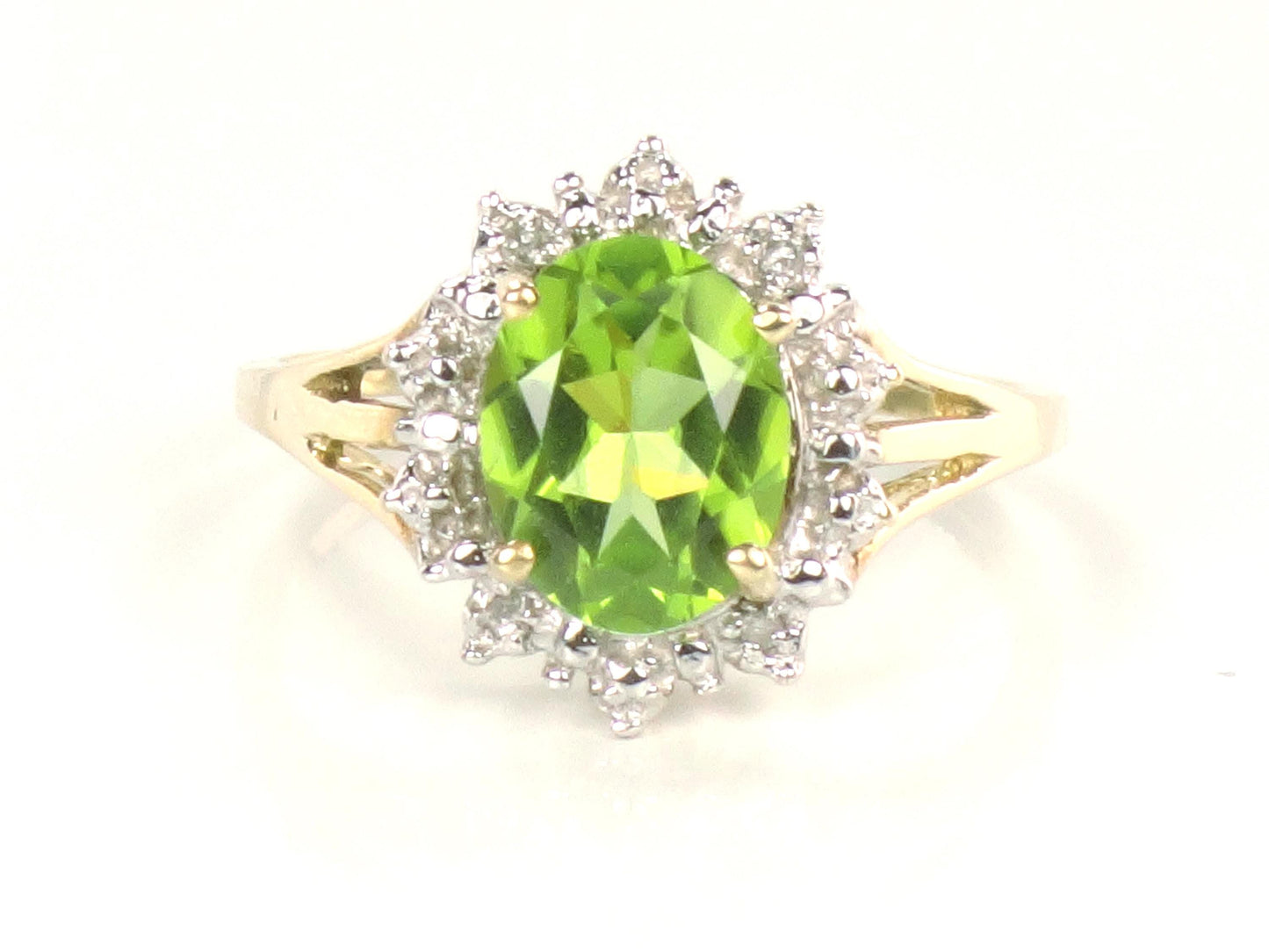 Vintage 10k Yellow Gold Peridot Ring, August Birthstone, Size 7.5