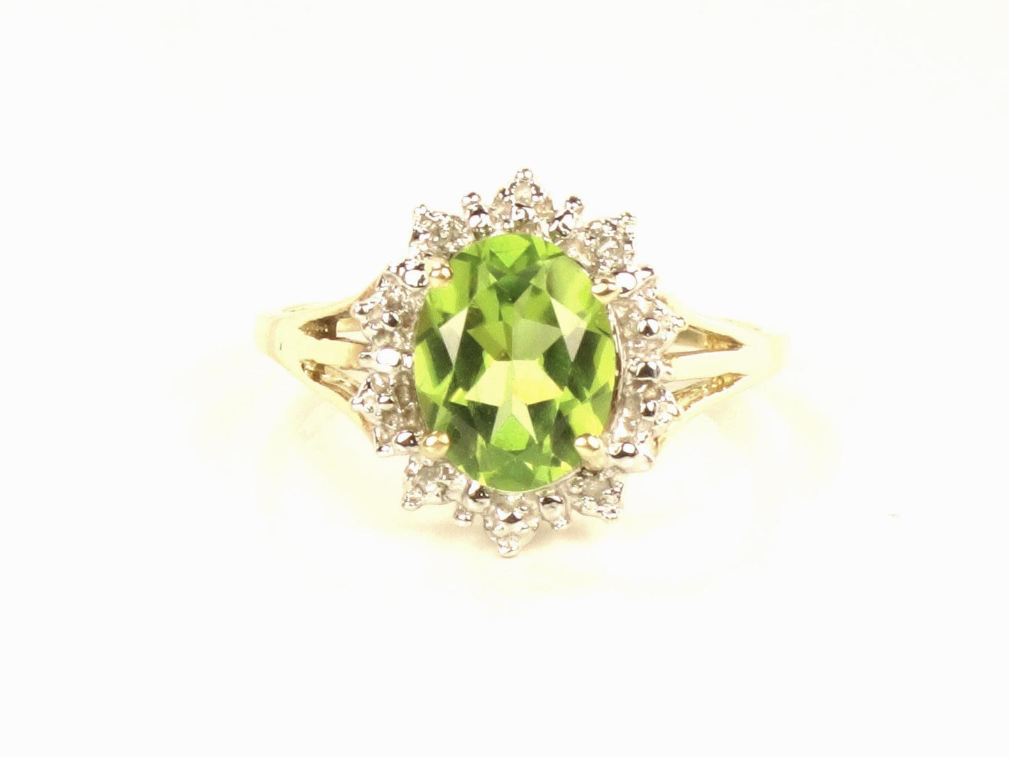 Vintage 10k Yellow Gold Peridot Ring, August Birthstone, Size 7.5