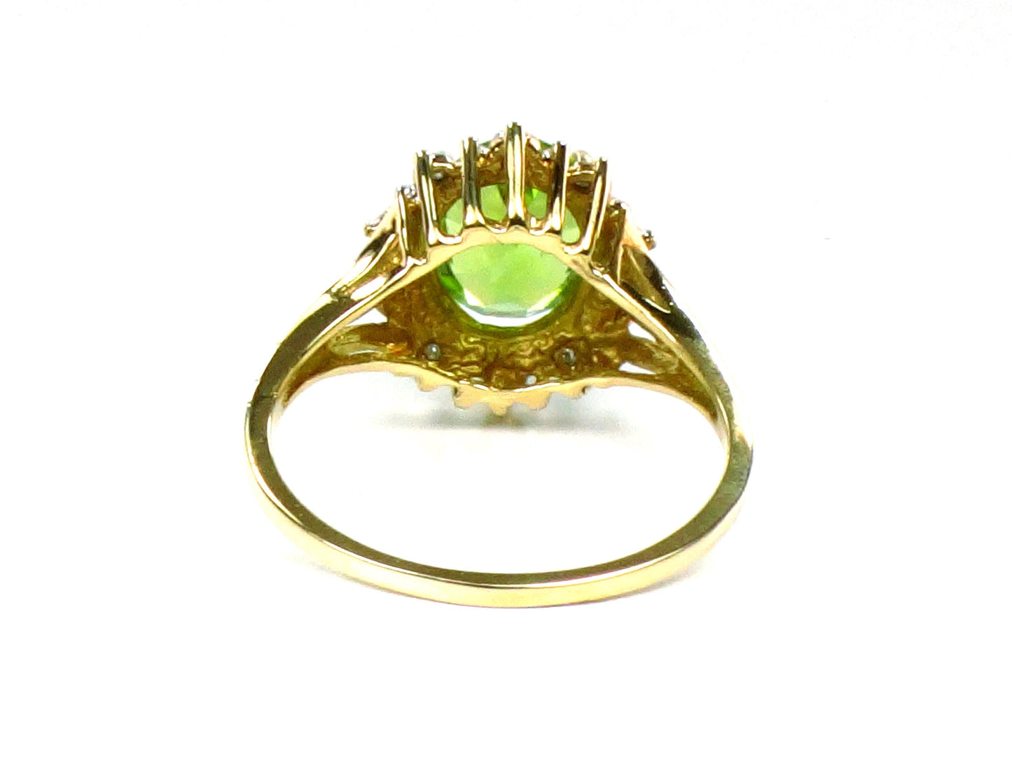 Vintage 10k Yellow Gold Peridot Ring, August Birthstone, Size 7.5