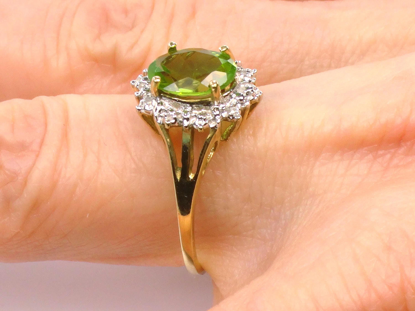 Vintage 10k Yellow Gold Peridot Ring, August Birthstone, Size 7.5