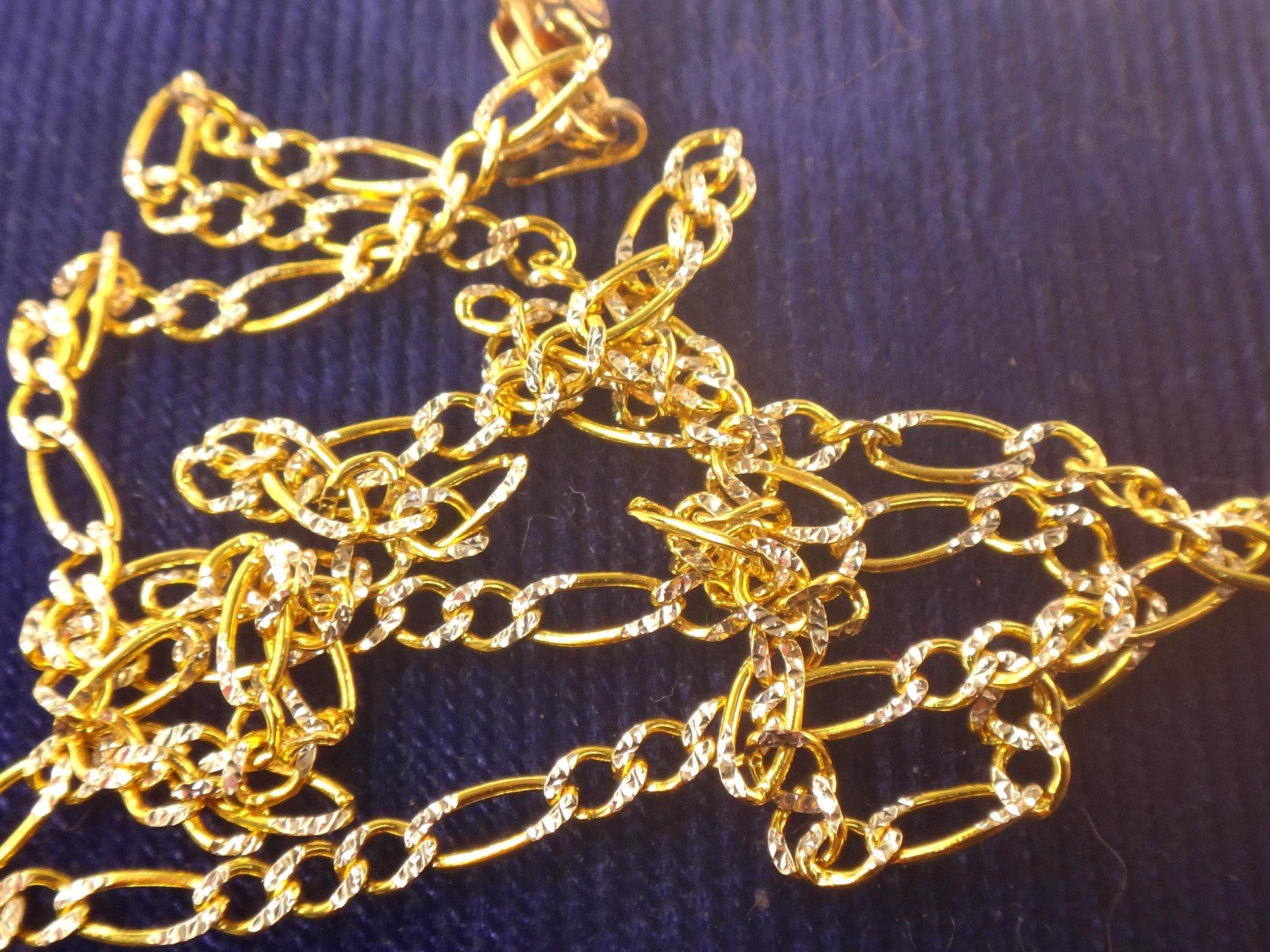 Vintage 14k Gold Figaro Link Chain: Two Tone, 18"