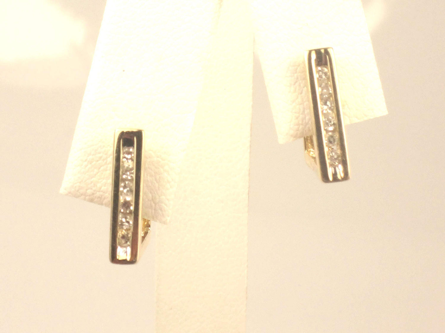 Vintage 10k Yellow Gold Diamond Huggie Style Earrings