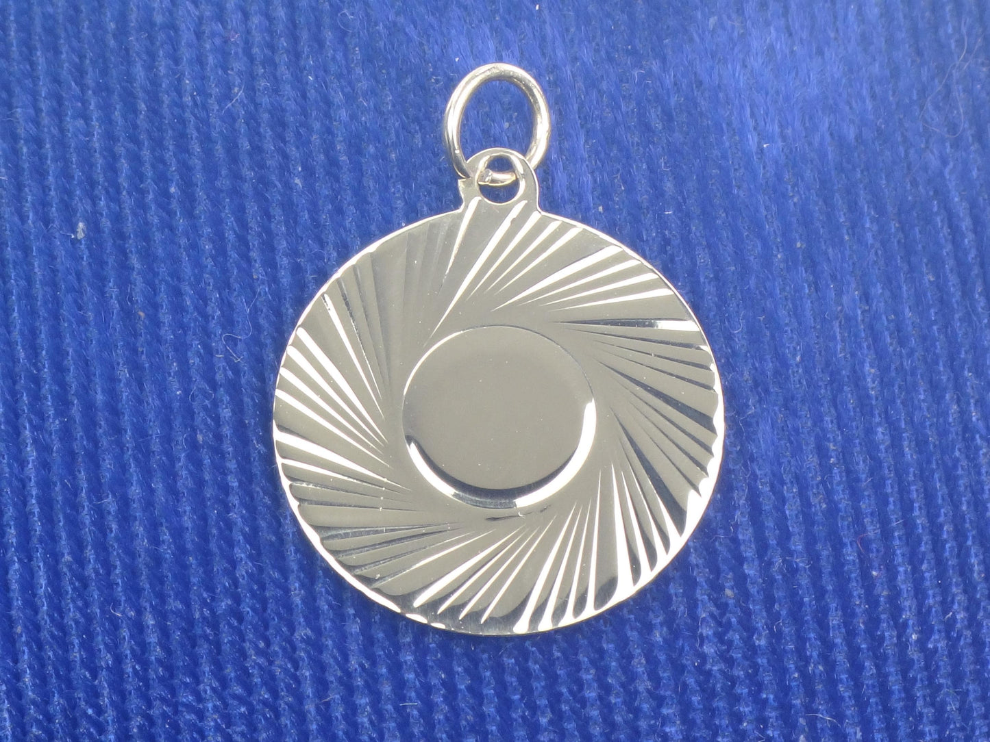 Vintage 14k Engravable Round Disc Pendant, Yellow Gold Circle Charm, Circa 1960's