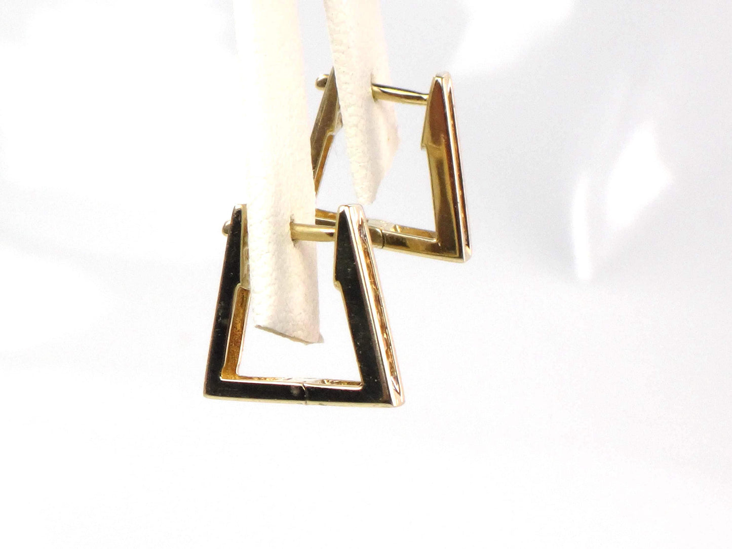 Vintage 10k Yellow Gold Diamond Huggie Style Earrings