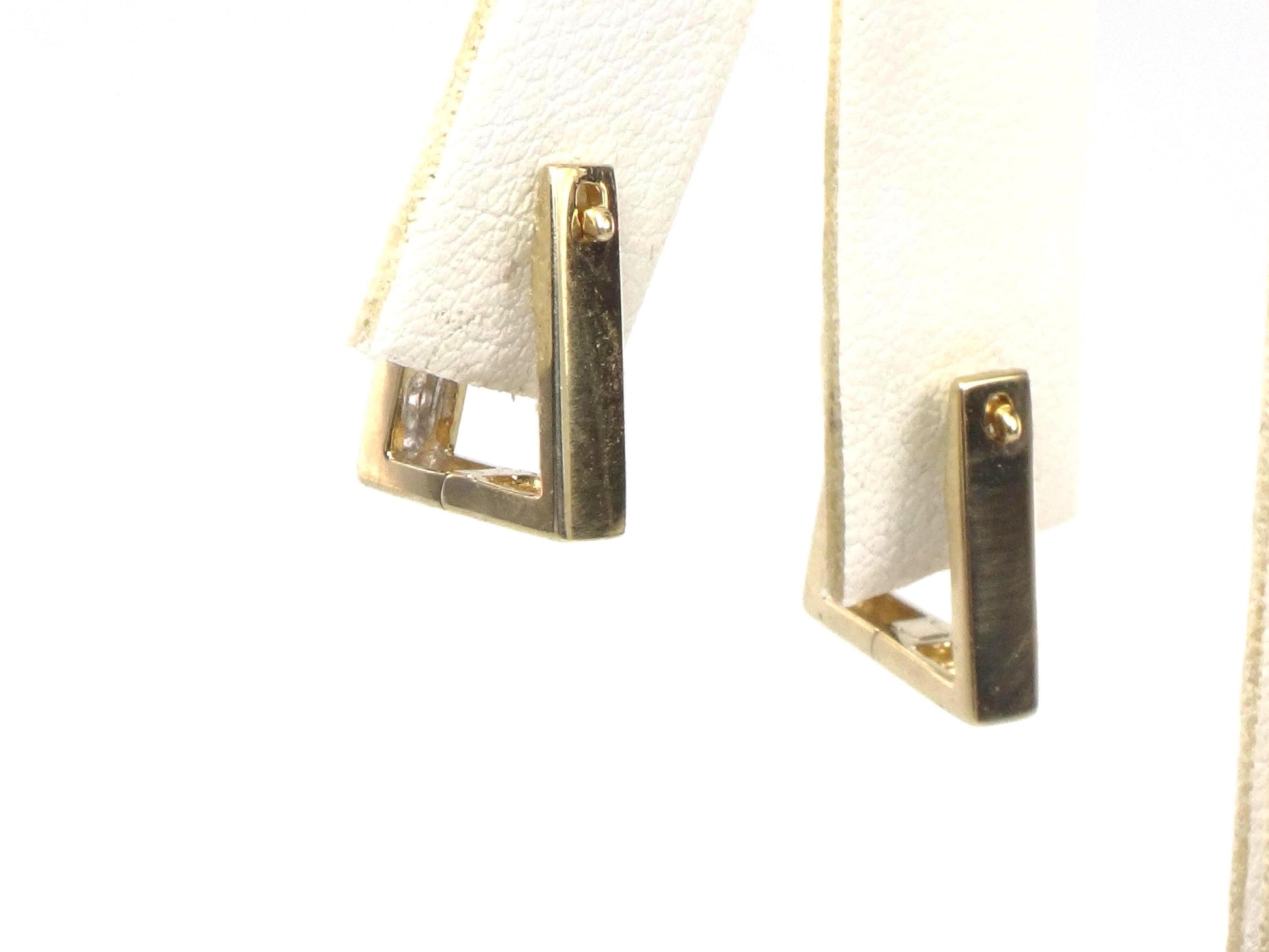 Vintage 10k Yellow Gold Diamond Huggie Style Earrings