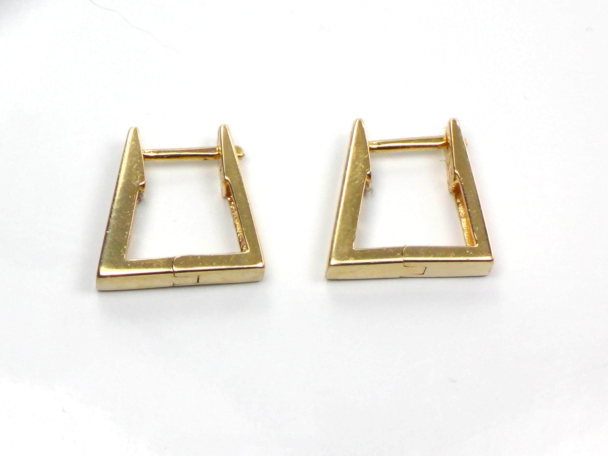 Vintage 10k Yellow Gold Diamond Huggie Style Earrings