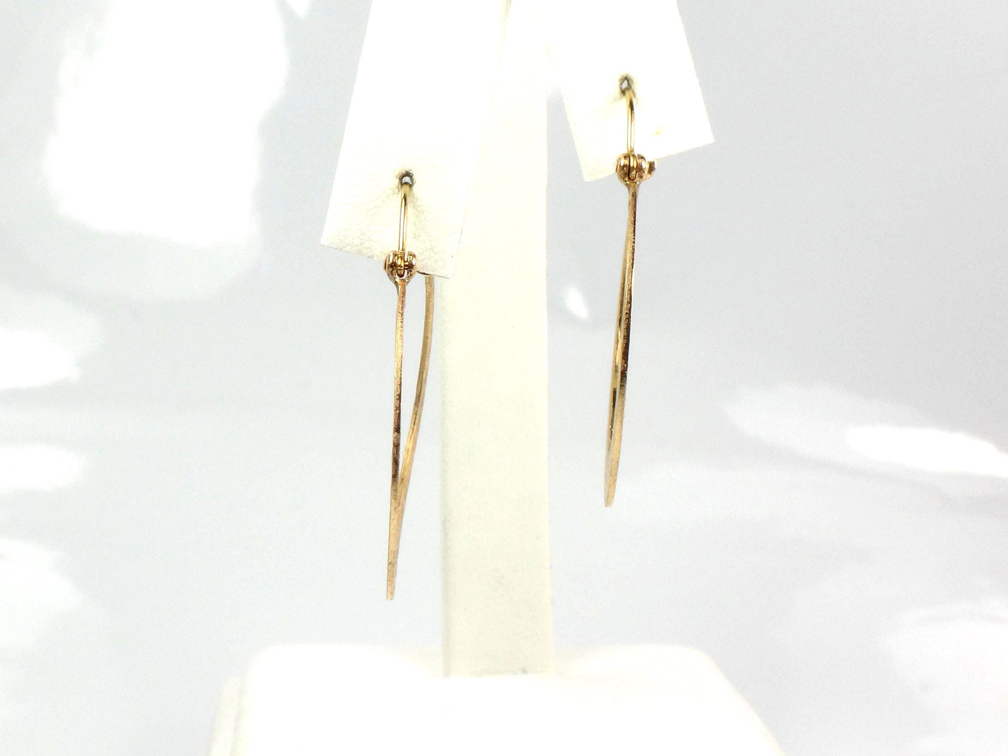 Vintage 14k Yellow Gold Round Hoop Earrings, 1 1/8" Diamond Cut Flat Solid Hoops