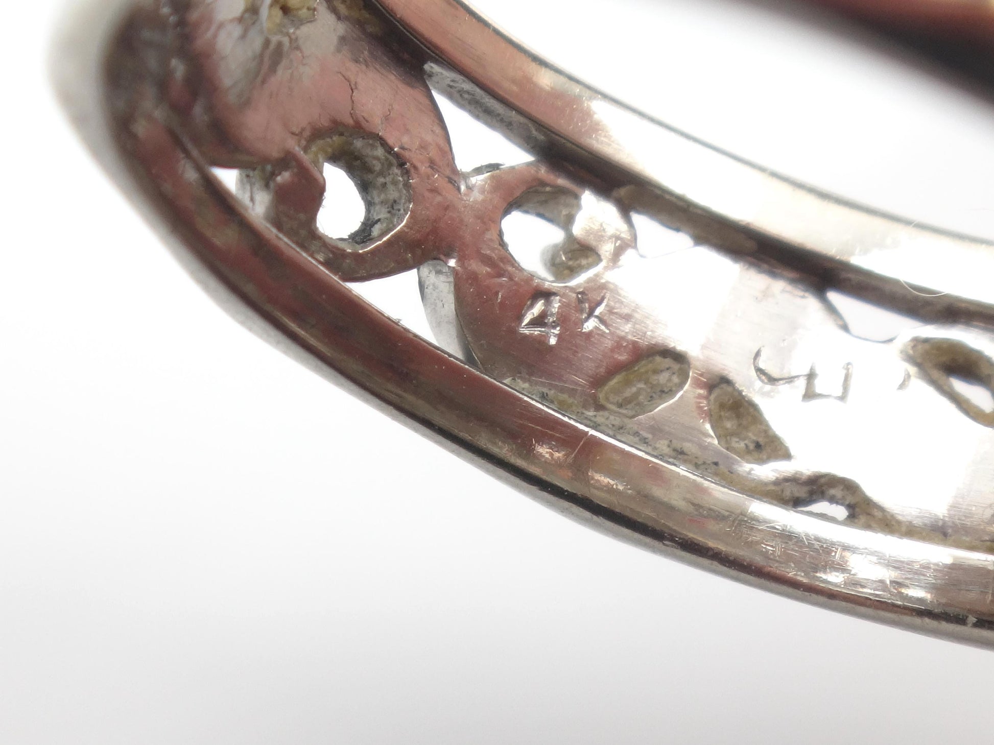 Vintage 14k White Gold Orange Blossom Wedding Band: 1940s, Floral Cutout Stacking Ring, Size 8.5