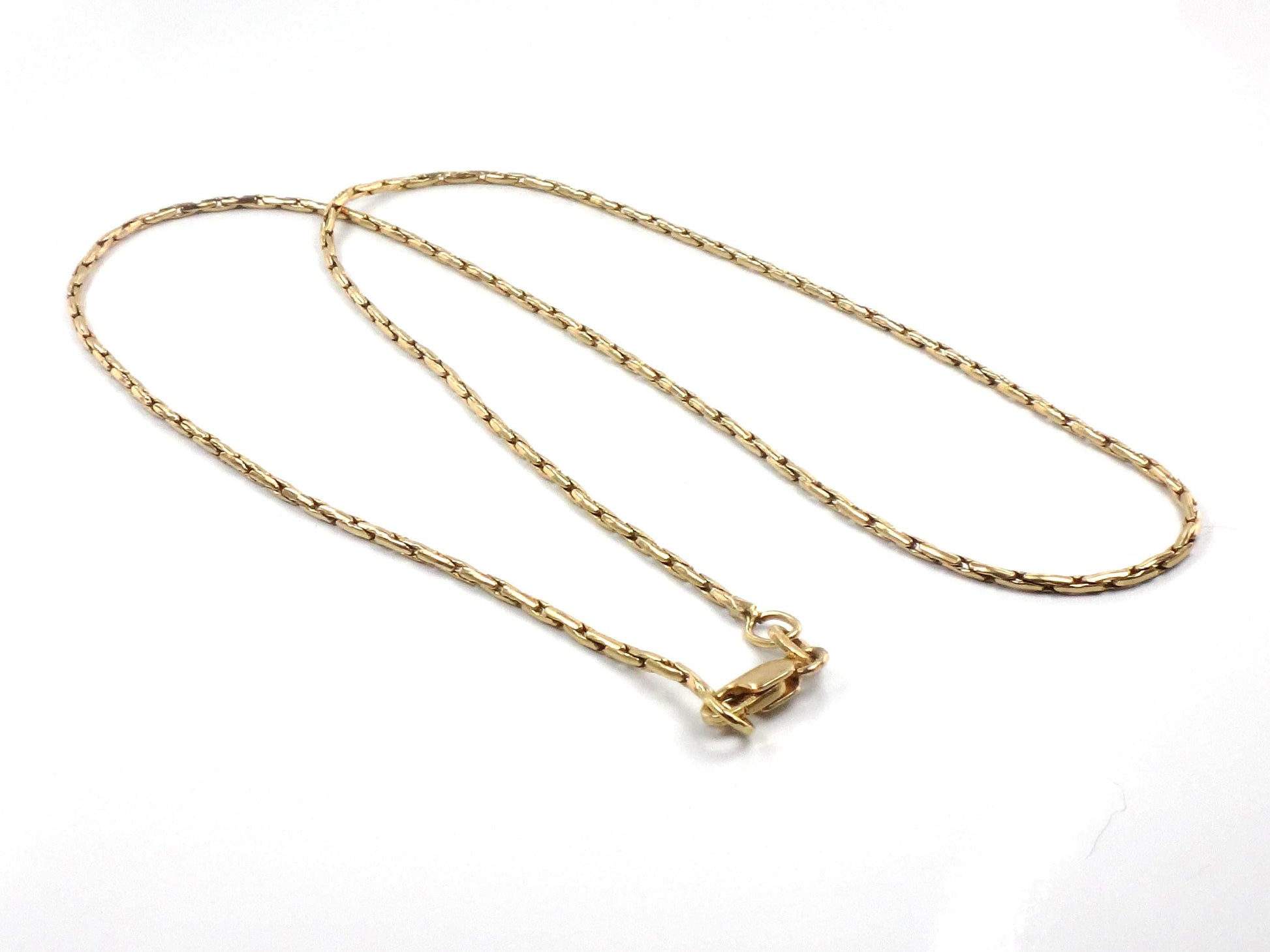 Vintage 14k Yellow Gold Fancy Link Pendant Chain - 17"