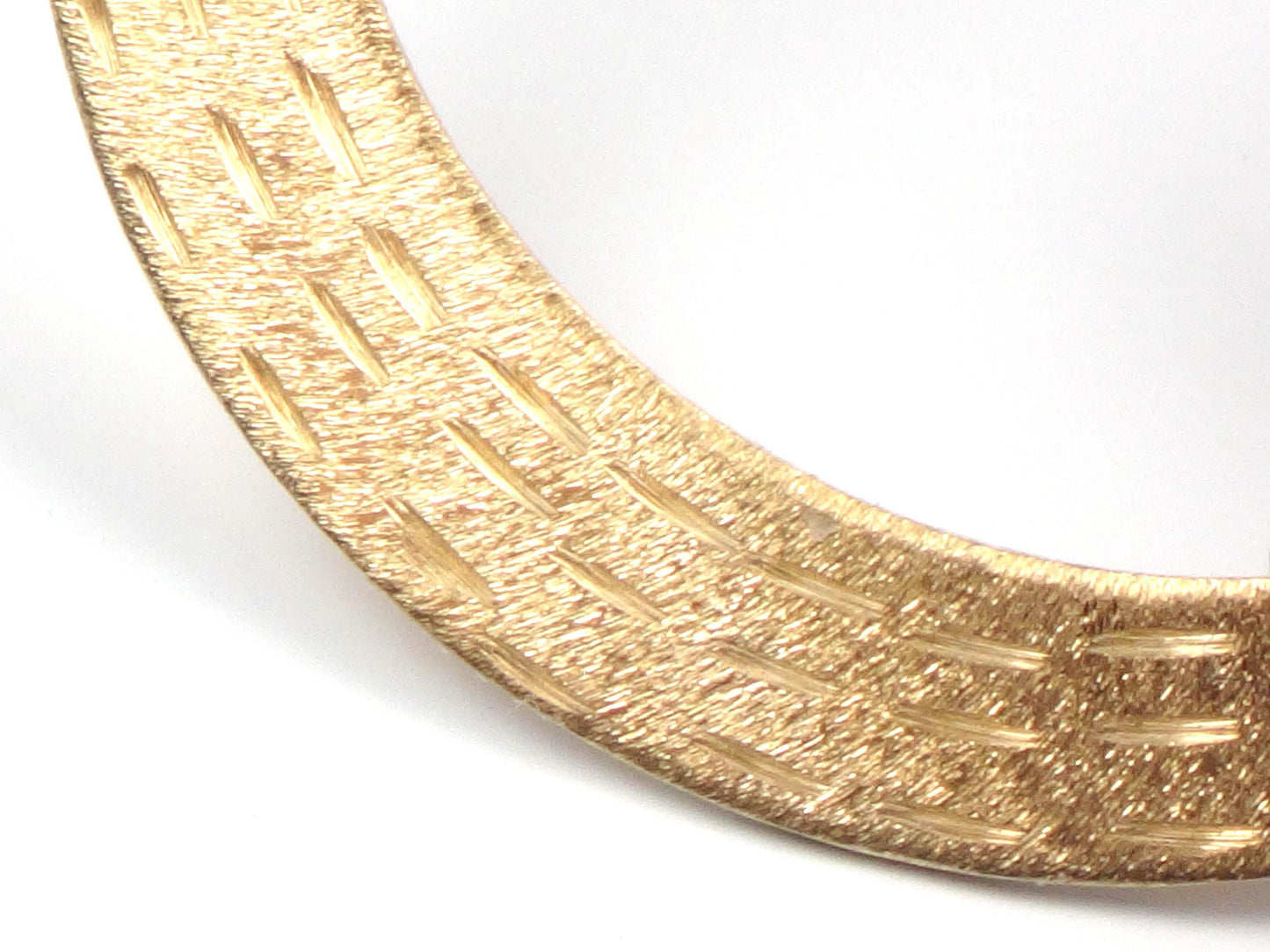 Vintage 14k Yellow Gold Round Hoop Earrings, 1 1/8" Diamond Cut Flat Solid Hoops