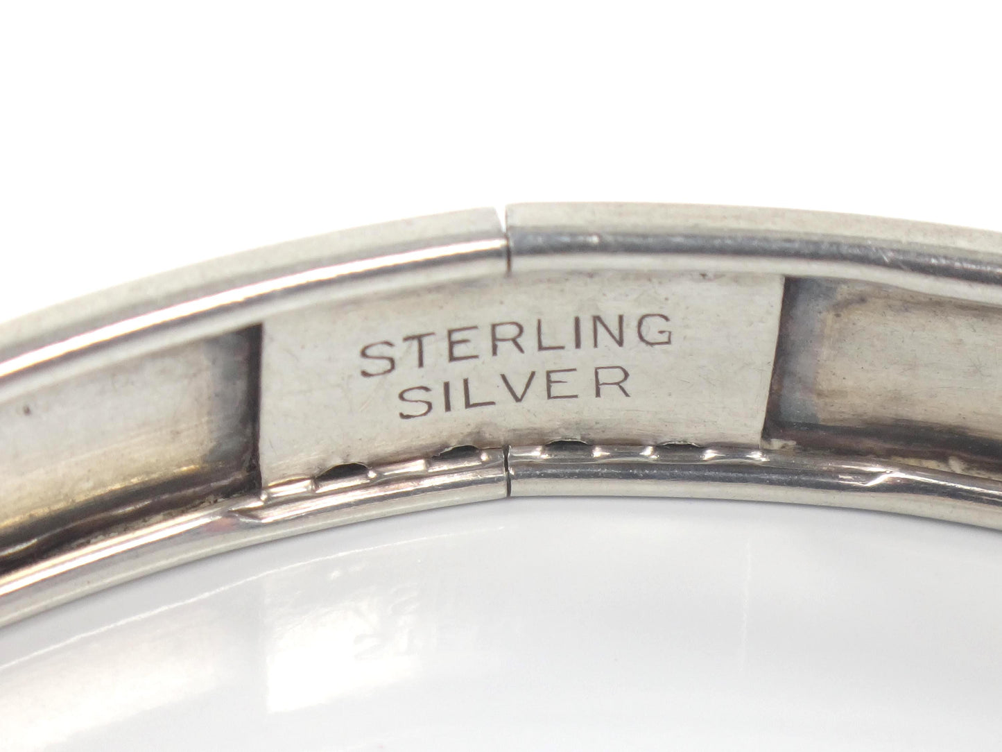 Vintage Sterling Silver Slip On Bangle Bracelet with Engraved Swirl Design