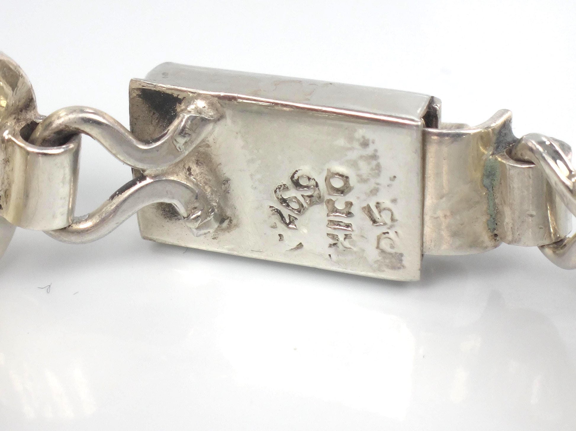 Vintage Sterling Silver Black Onyx Bracelet, Mexico 7"