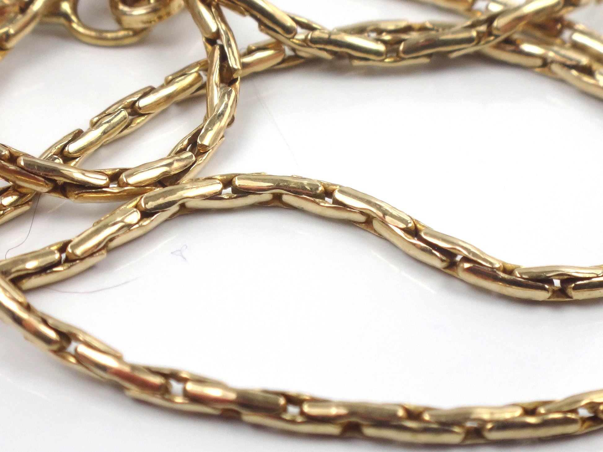 Vintage 14k Yellow Gold Fancy Link Pendant Chain - 17"