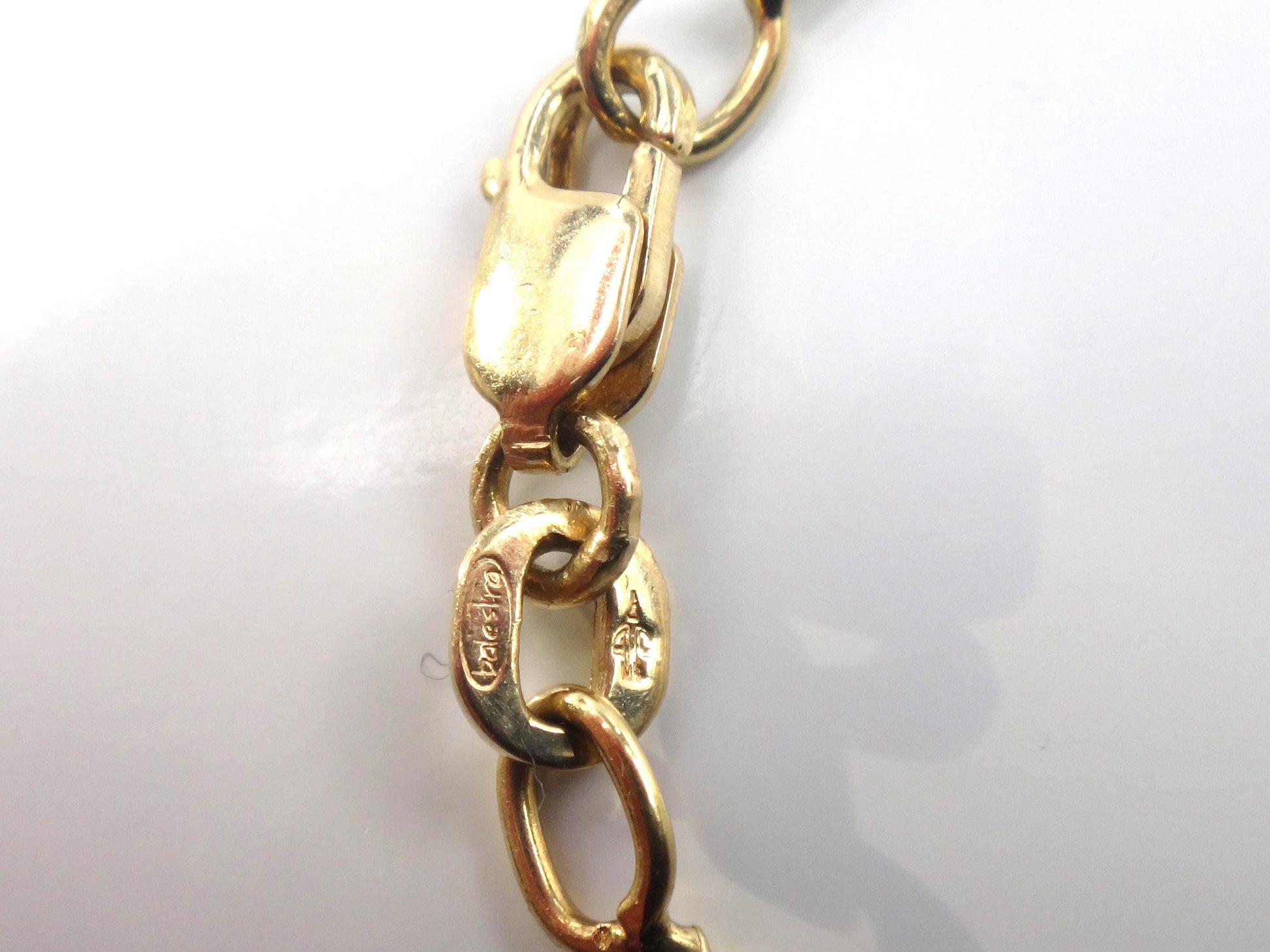 Vintage 14k Yellow Gold Fancy Link Pendant Chain - 17"