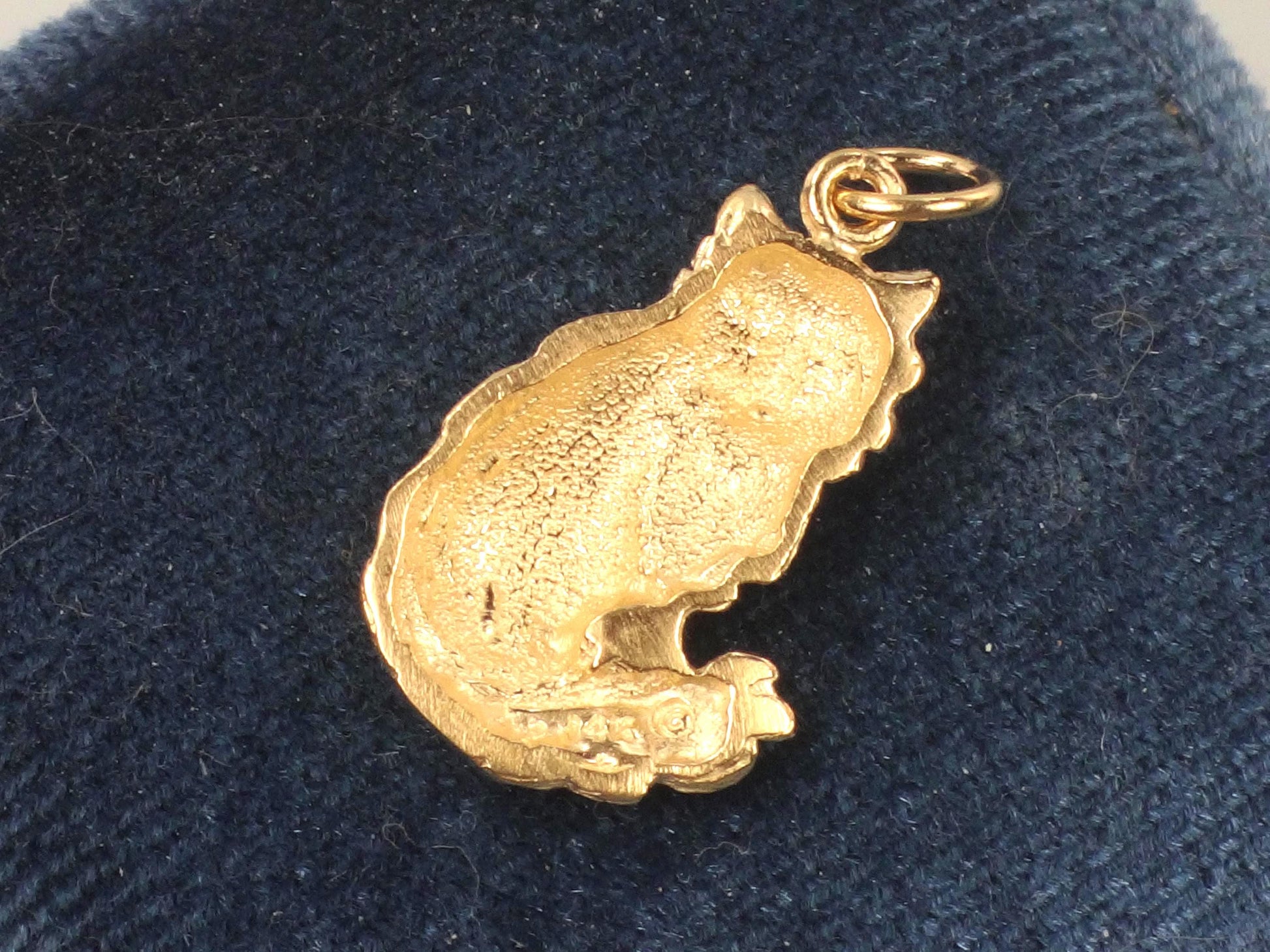 Vintage 14k Yellow Gold Cat Pendant Charm