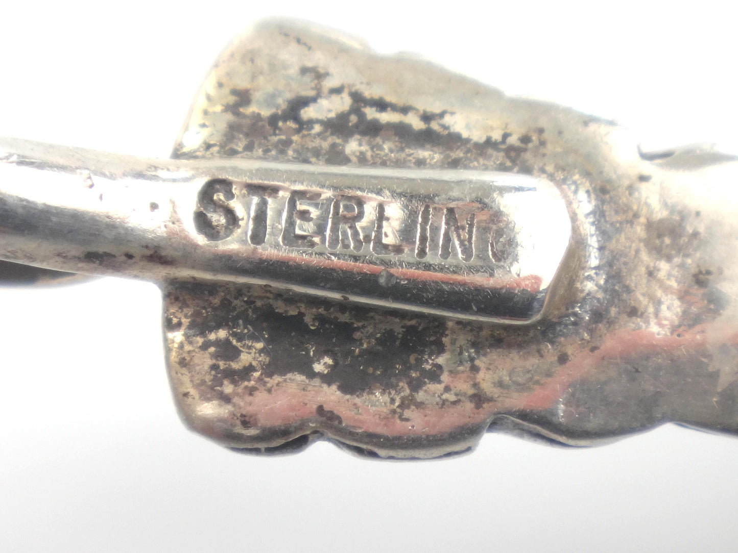 Vintage Large Sterling Silver Turquoise Cross Pendant