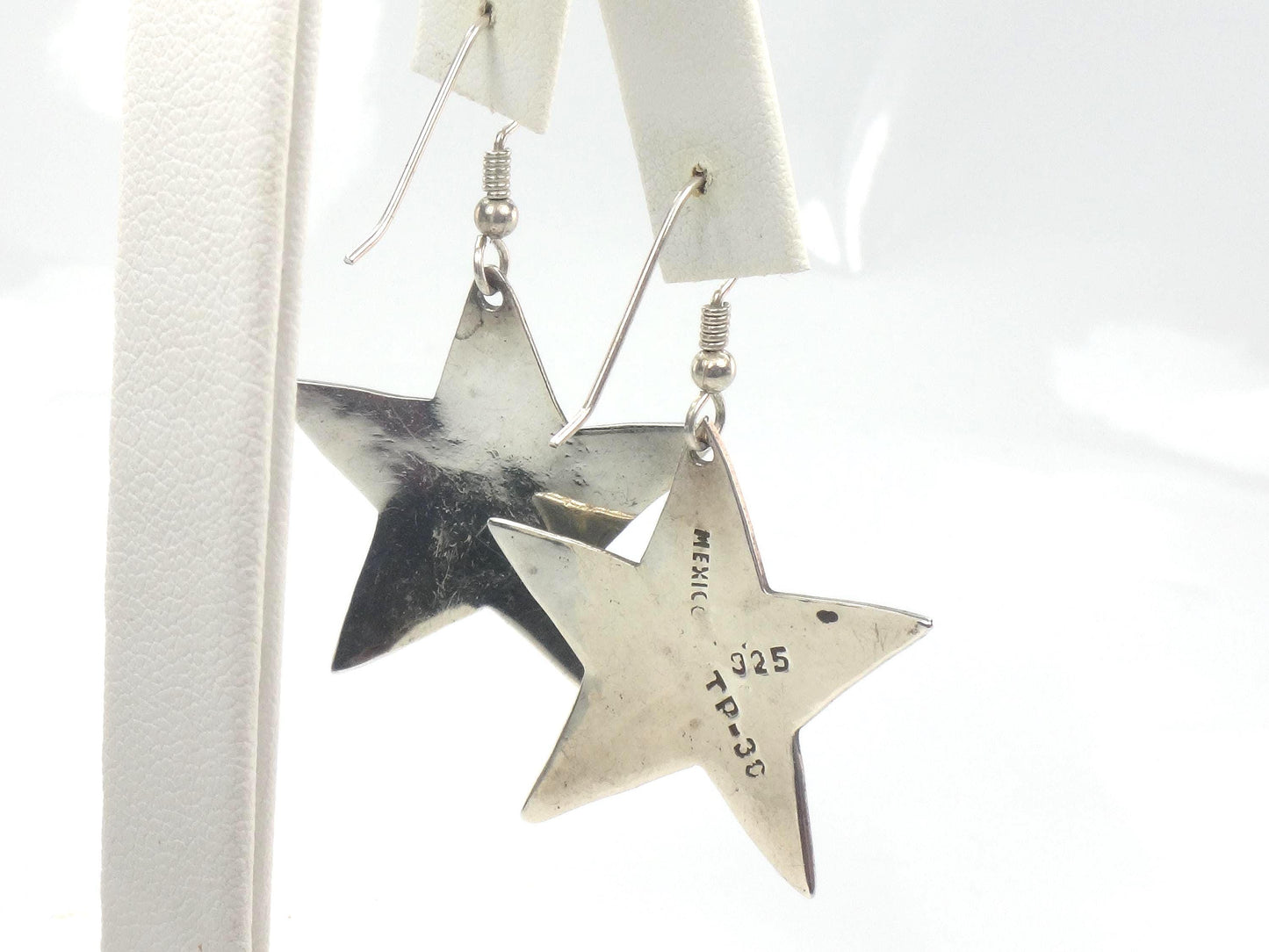 Vintage Large Sterling Silver Starfish Earrings: Mexico
