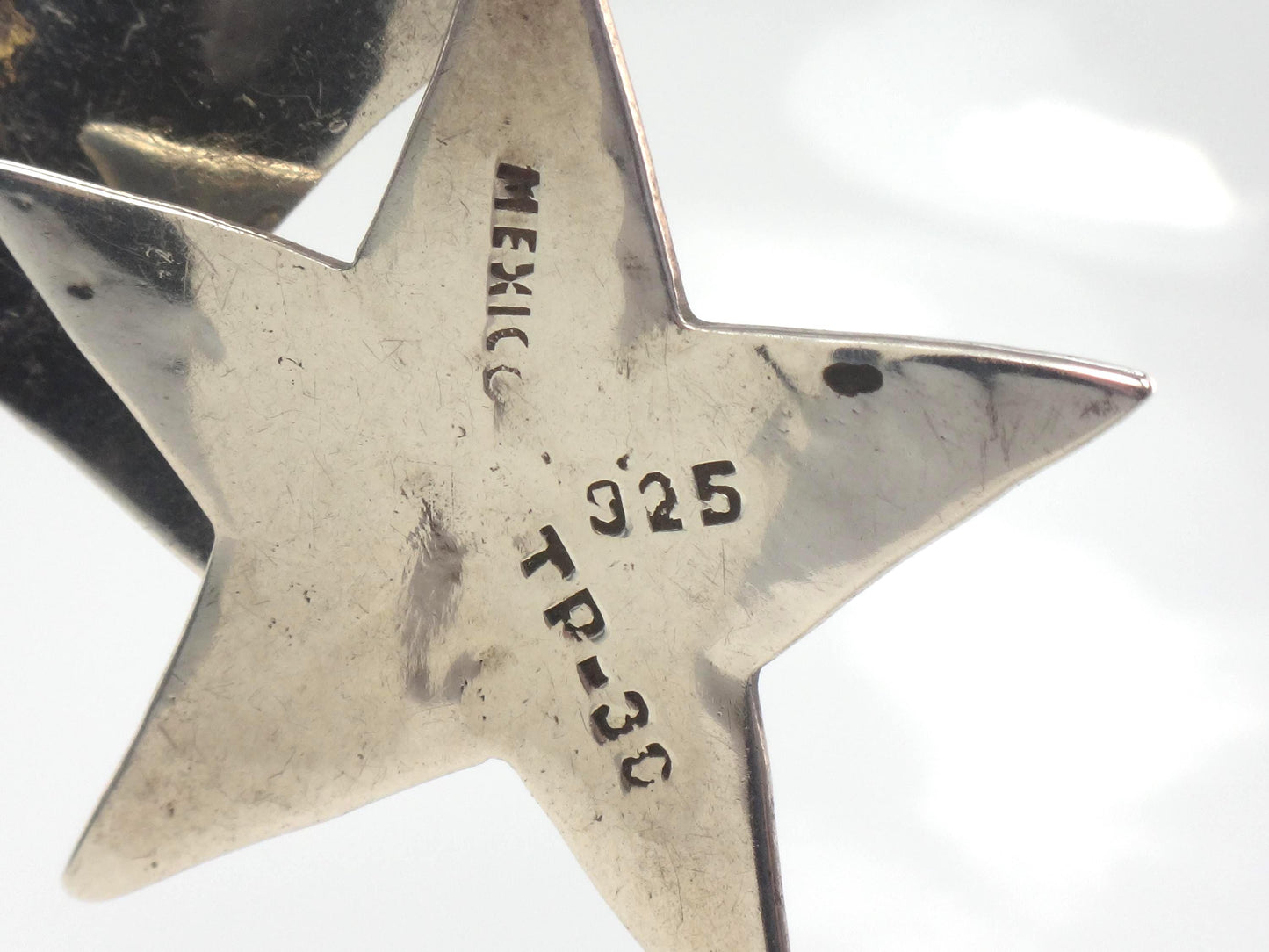 Vintage Large Sterling Silver Starfish Earrings: Mexico