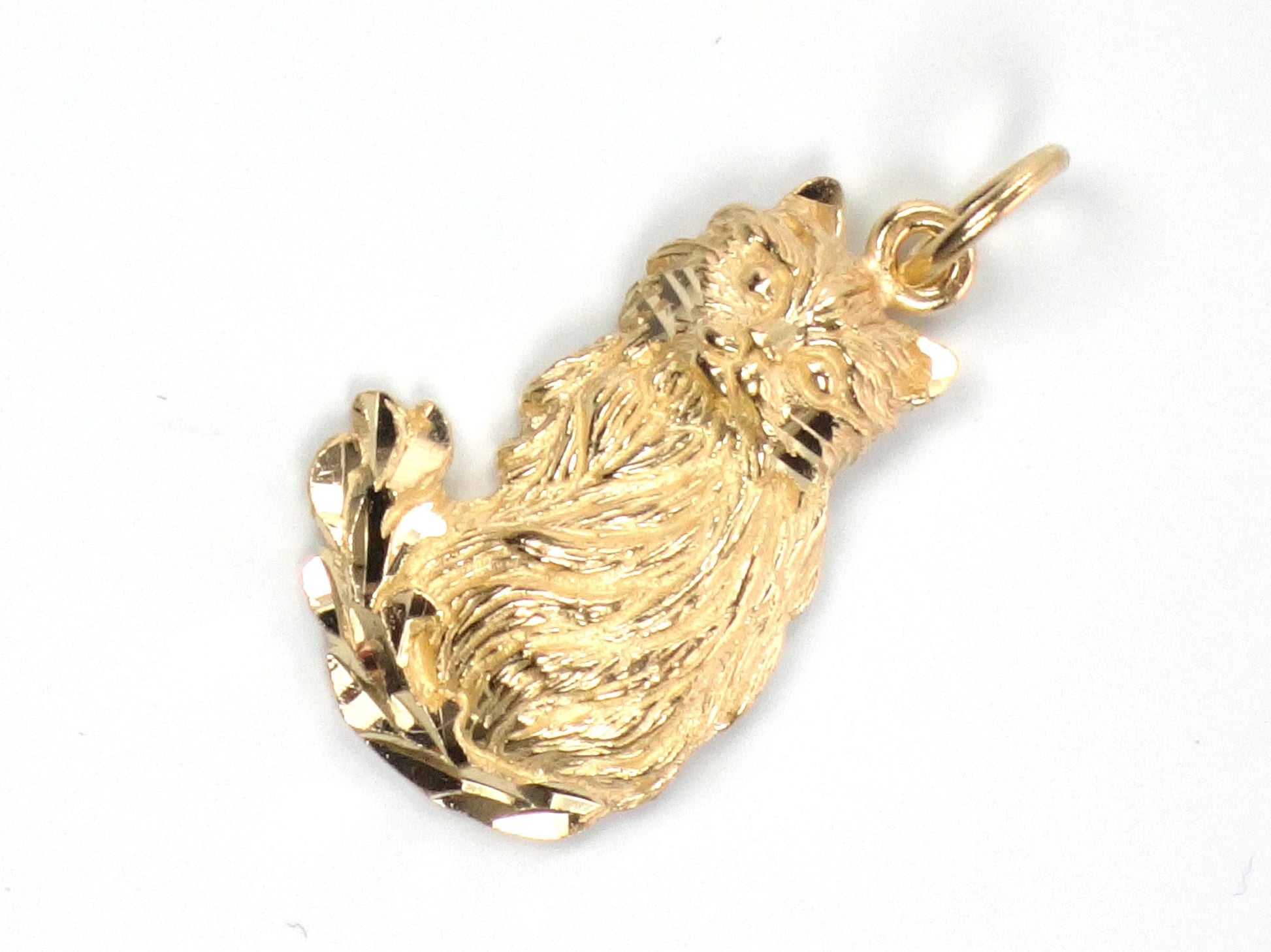 Vintage 14k Yellow Gold Cat Pendant Charm