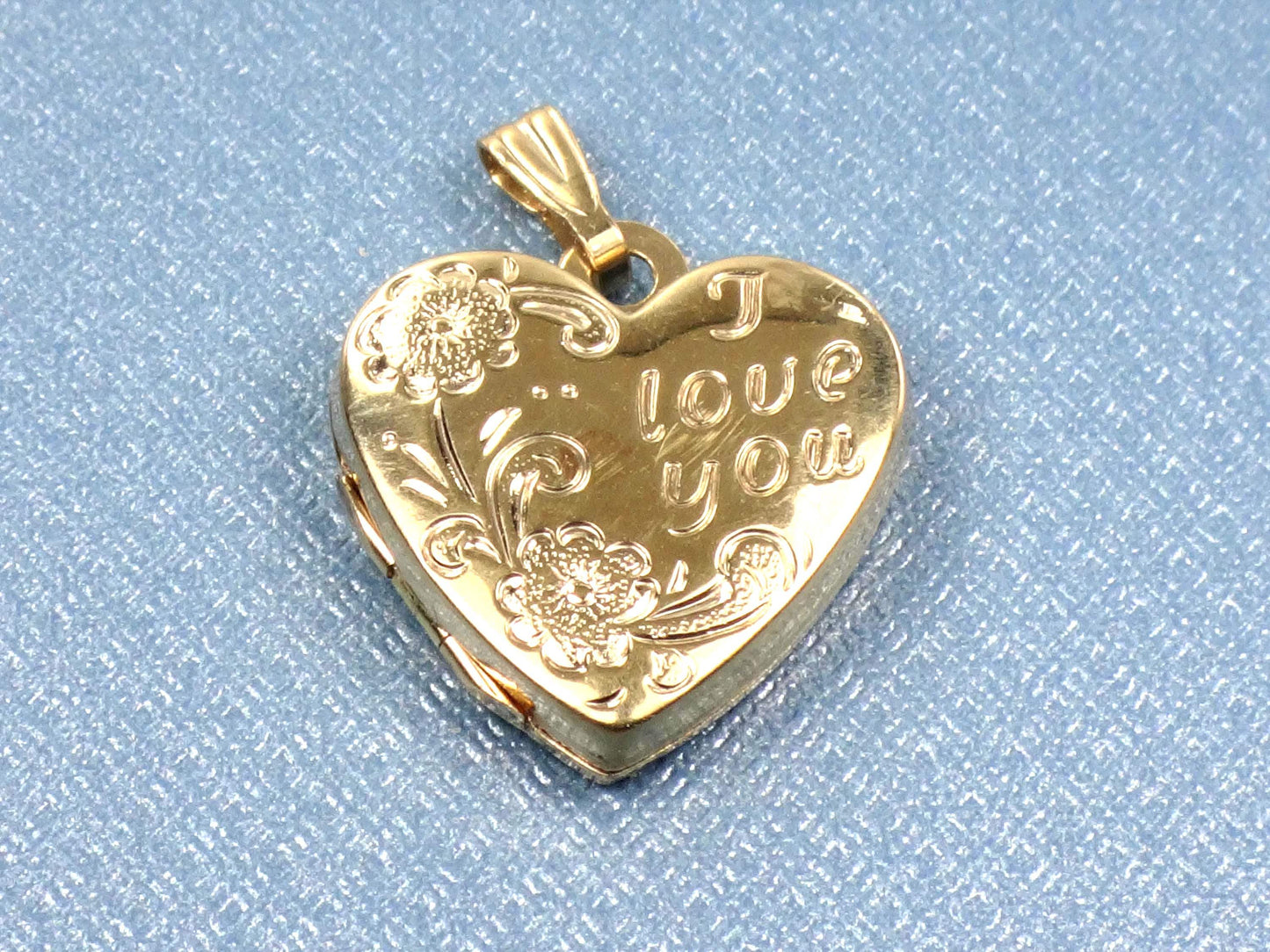 Vintage 14k Gold I Love You Heart Locket Pendant