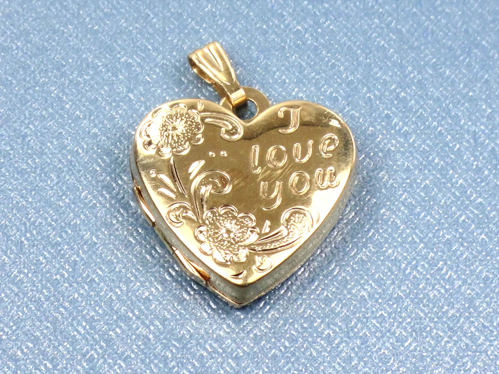 Vintage 14k Gold I Love You Heart Locket Pendant