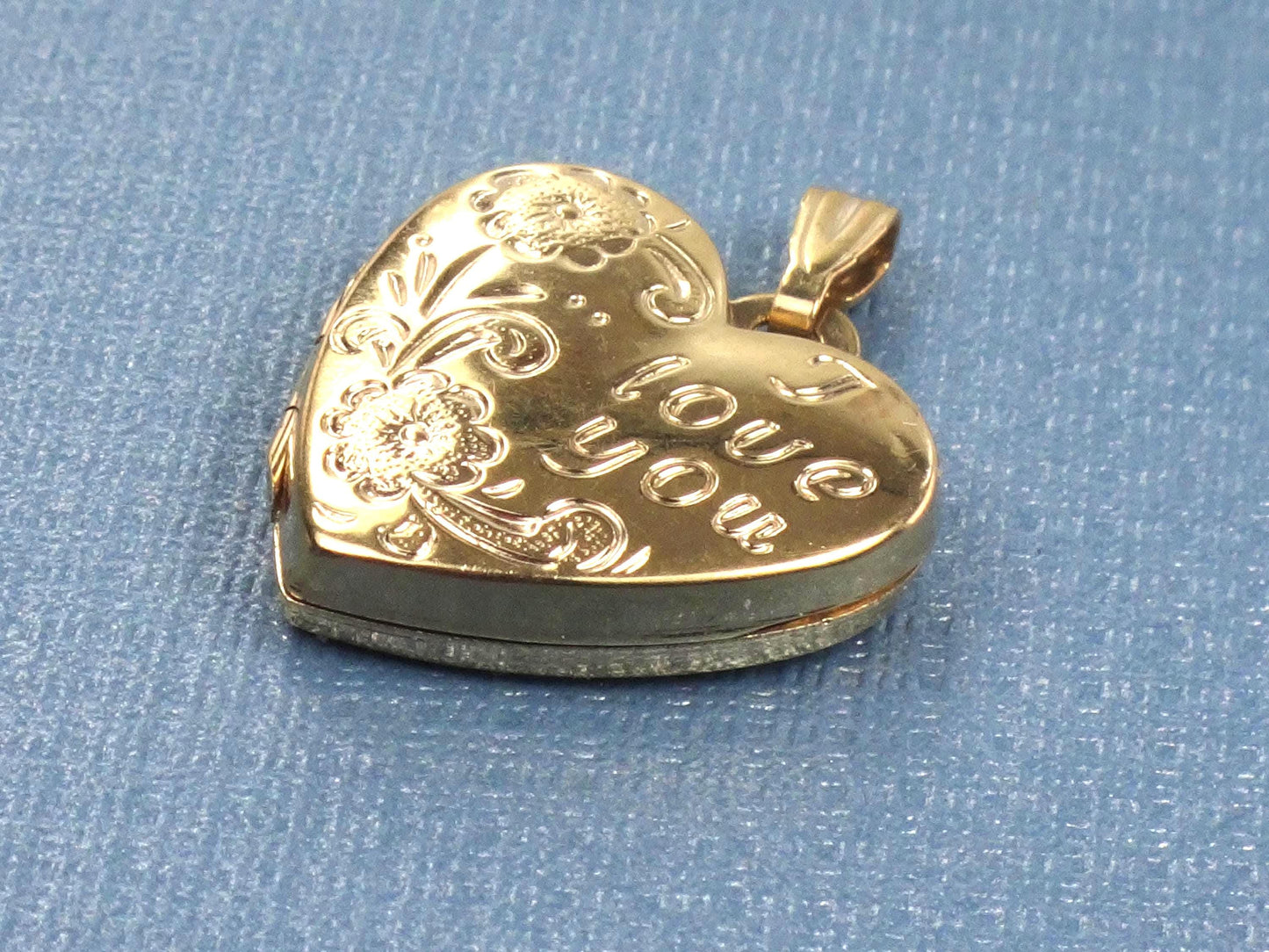 Vintage 14k Gold I Love You Heart Locket Pendant