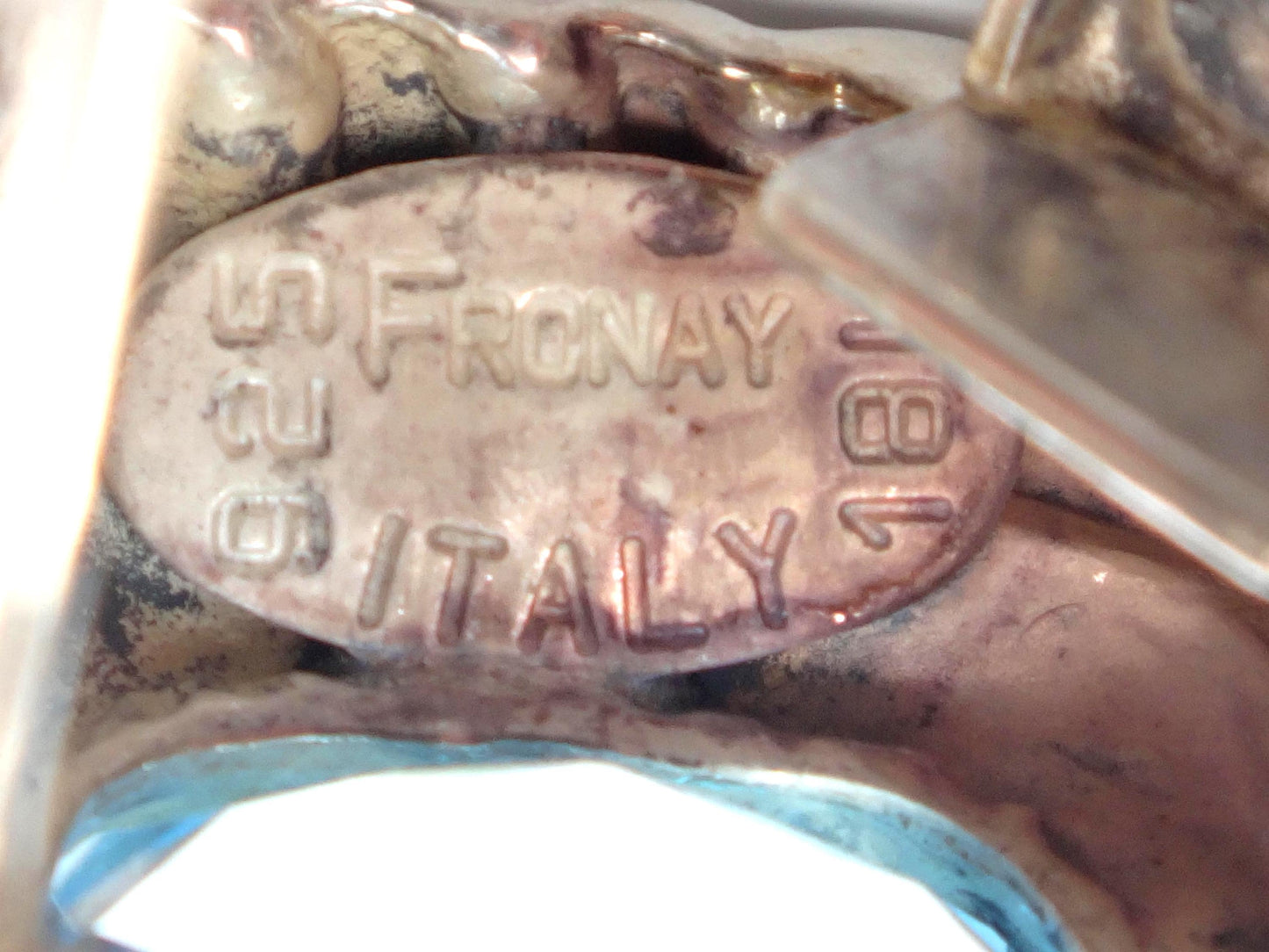 Vintage 18k Yellow Gold & Sterling Silver Topaz Earrings, Mixed Metal Blue Stone Studs