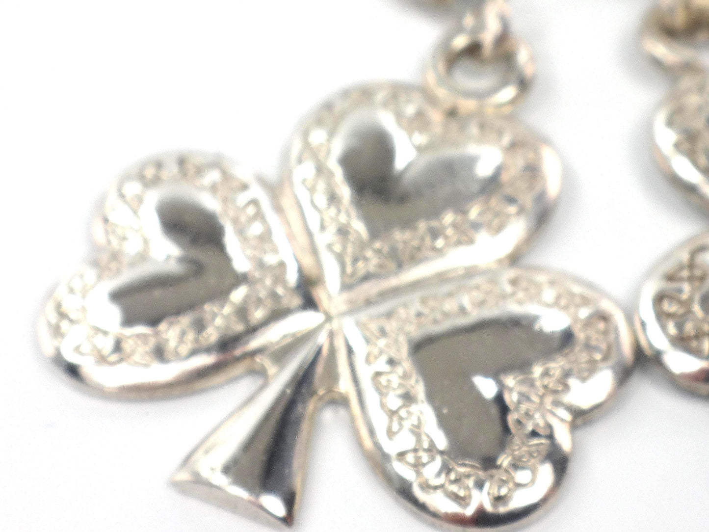 Vintage Sterling Silver Shamrock Earrings: Made in Ireland