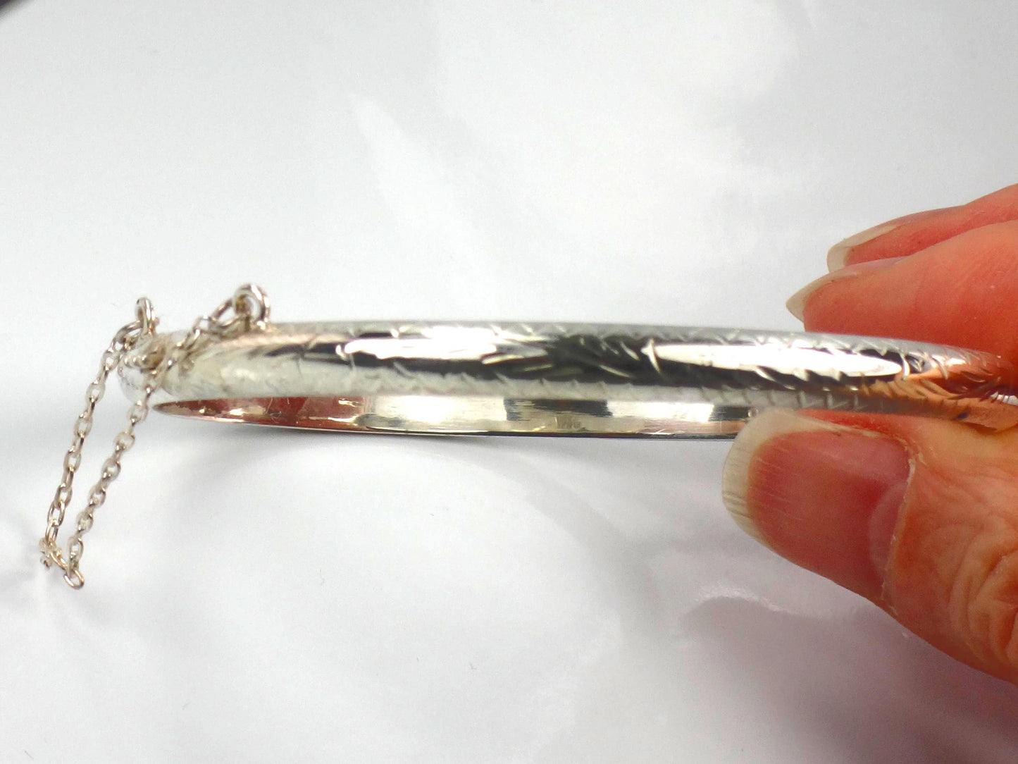 Vintage Thin Sterling Silver Bangle Bracelet