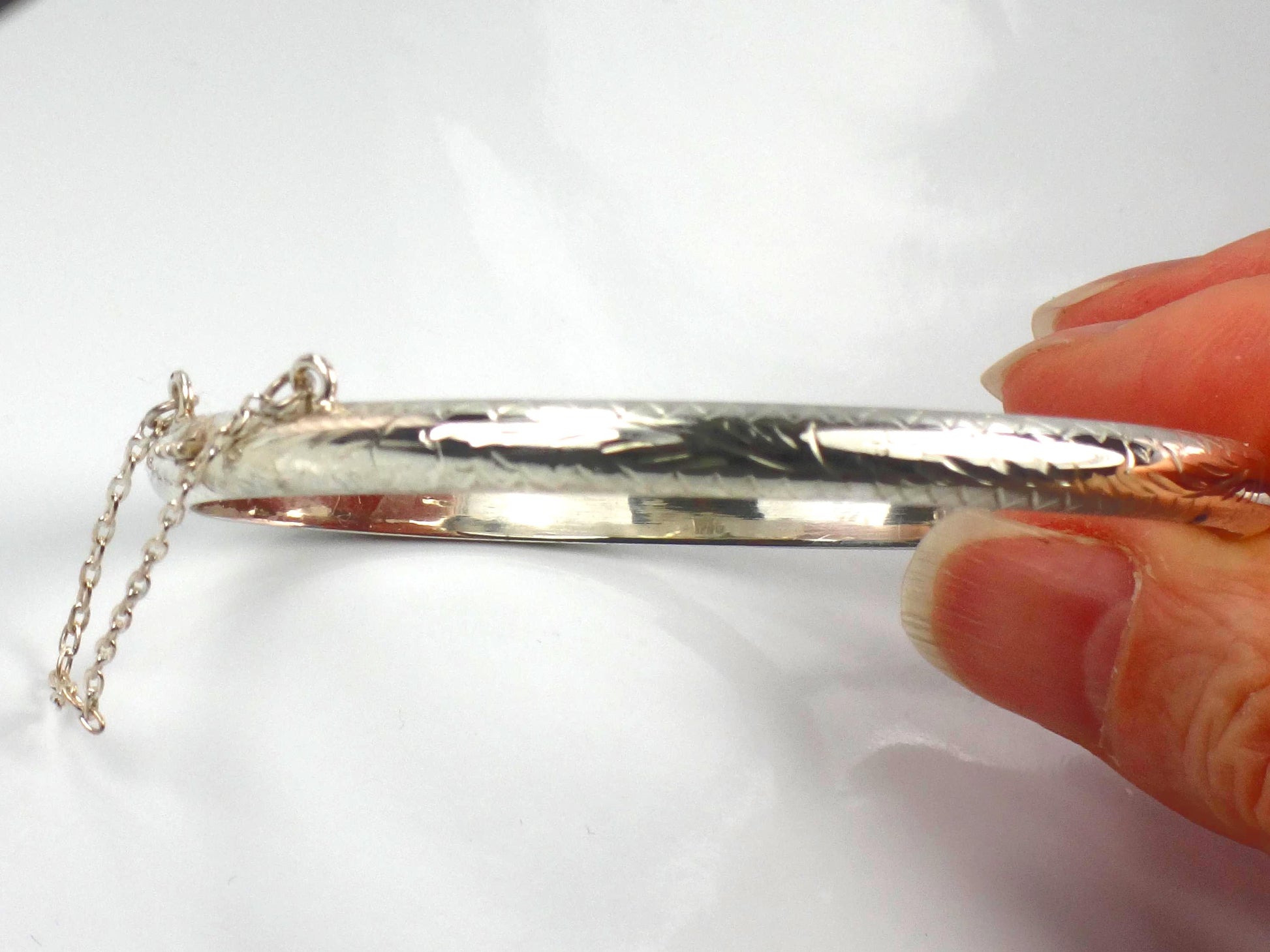 Vintage Thin Sterling Silver Bangle Bracelet