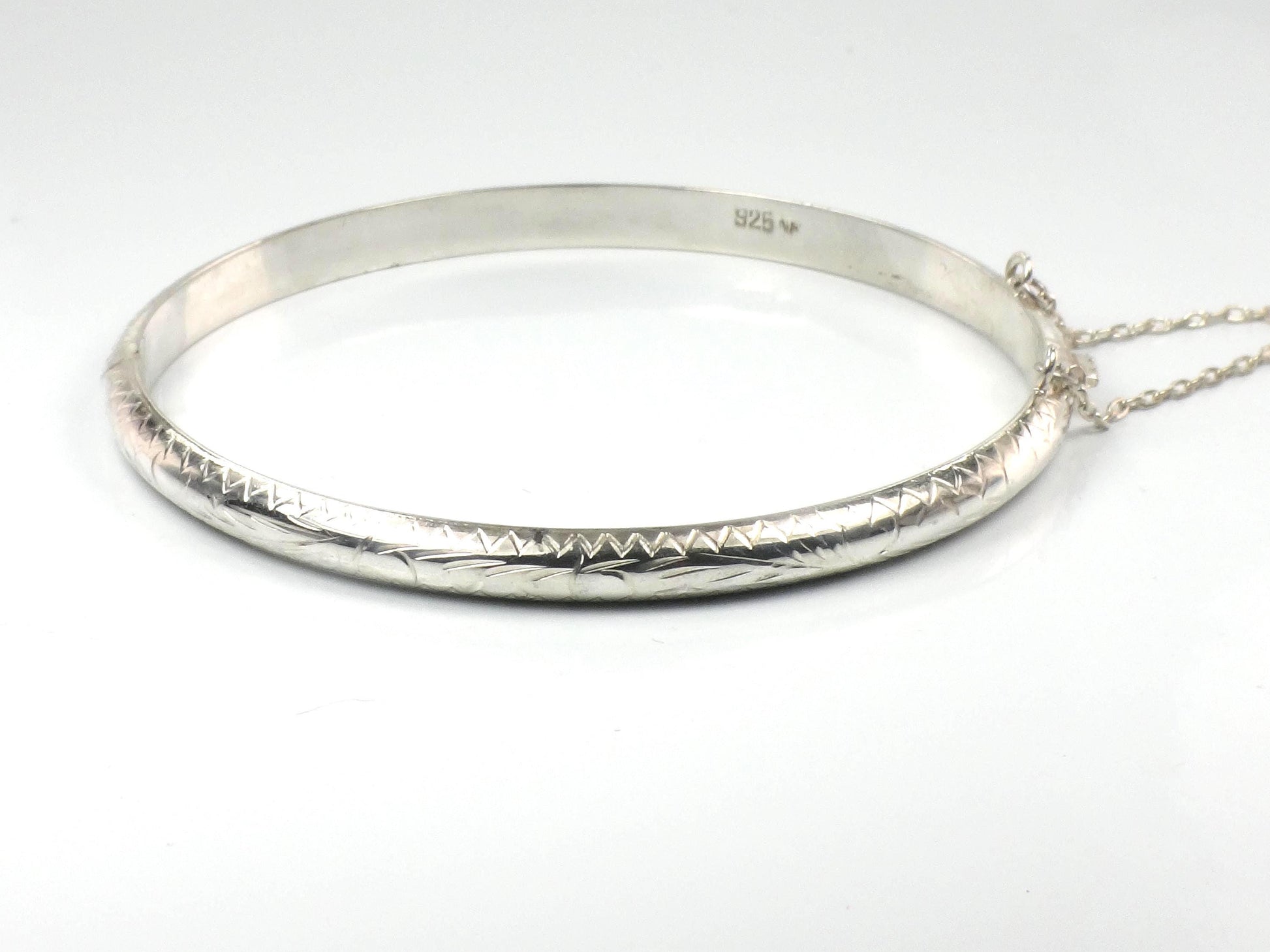 Vintage Thin Sterling Silver Bangle Bracelet